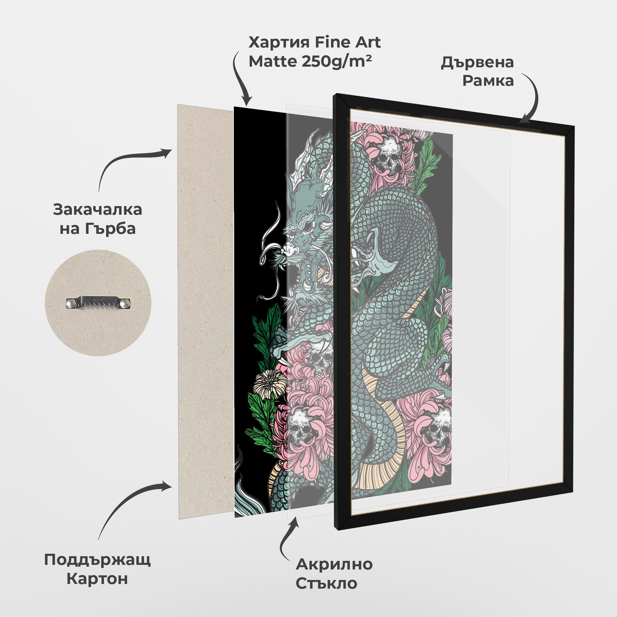 Flower Skull Dragon mockup 1