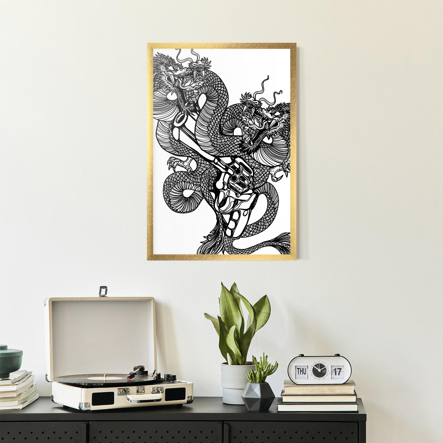 Рамкиран постер Dragon Gun mockup 2