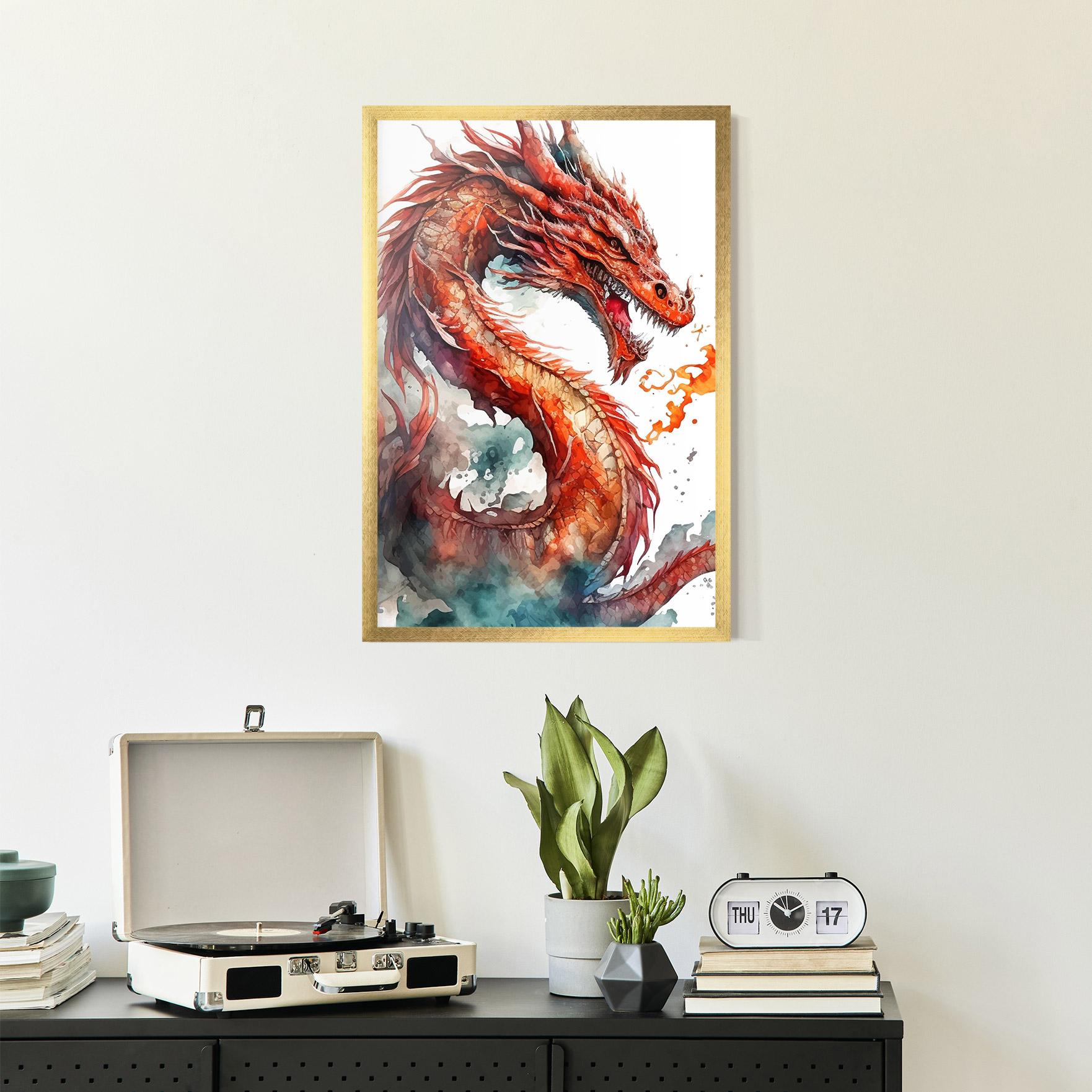 Рамкиран постер Fire Dragon mockup 2