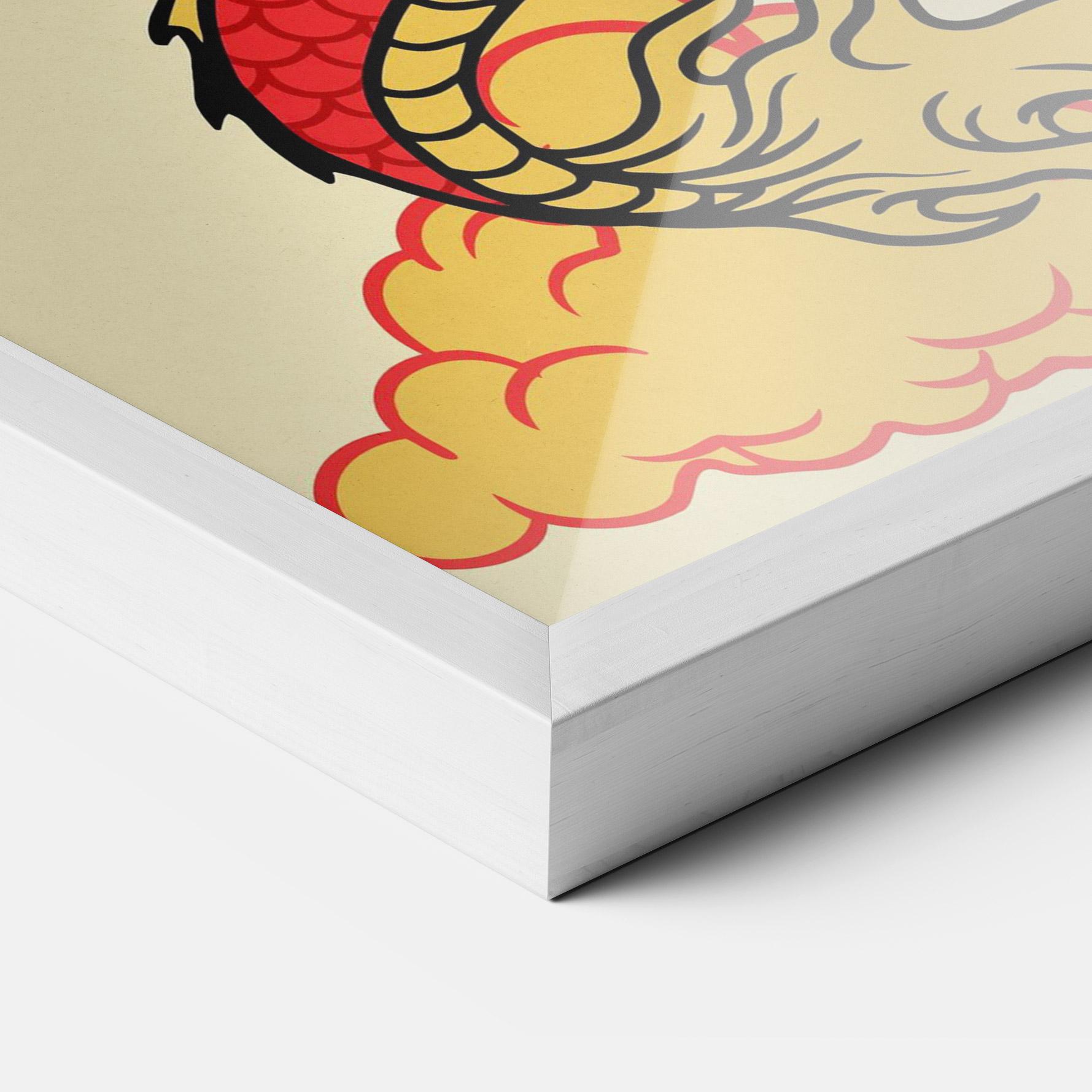 Рамкиран постер Red Yellow Dragon mockup 3
