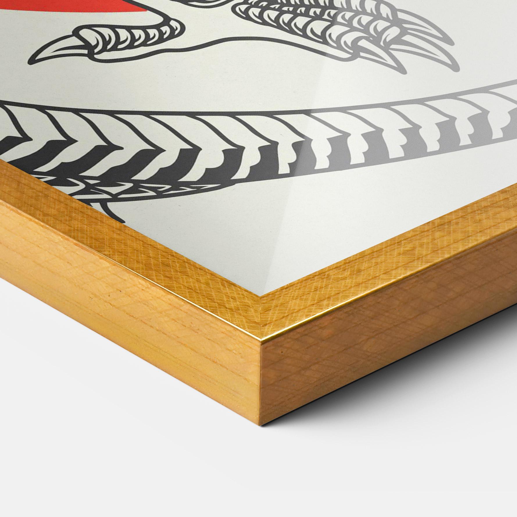 Рамкиран постер Cream Grey Dragon mockup 3