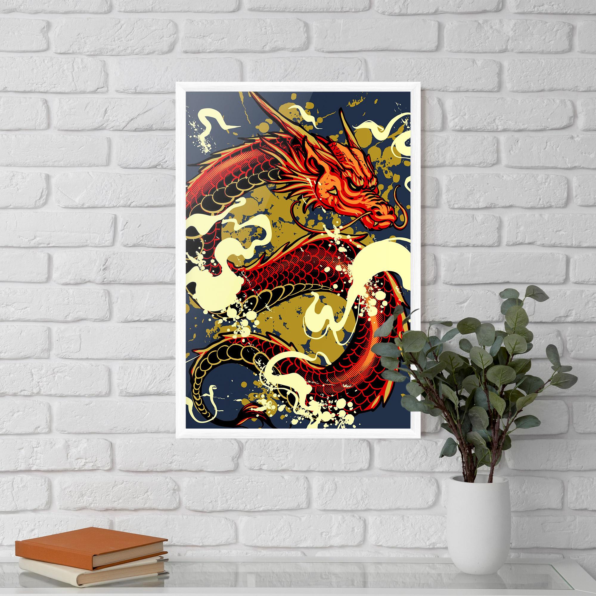 Рамкиран постер Red Cream Dragon mockup 5