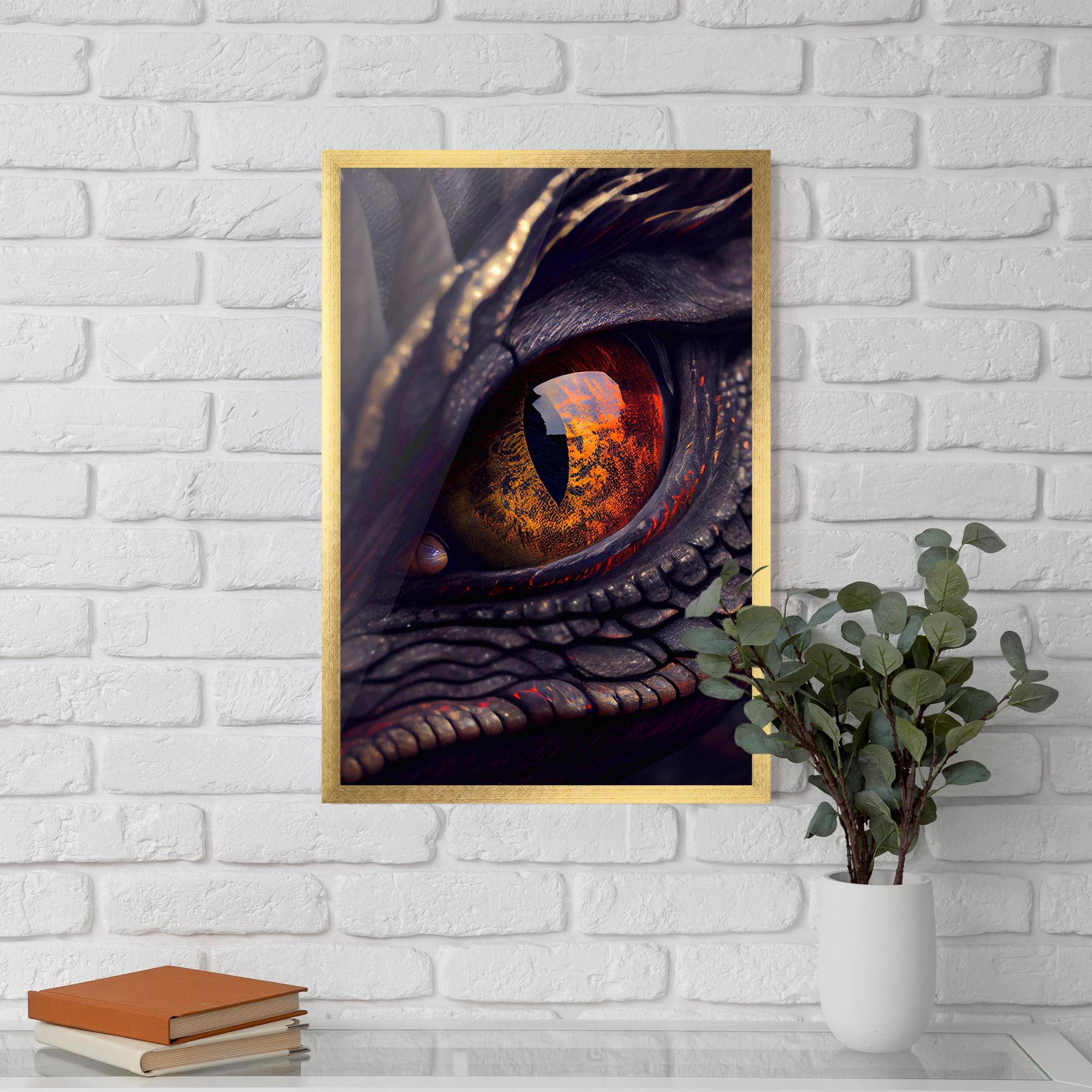 Рамкиран постер Close Up Red Eye Dragon mockup 5