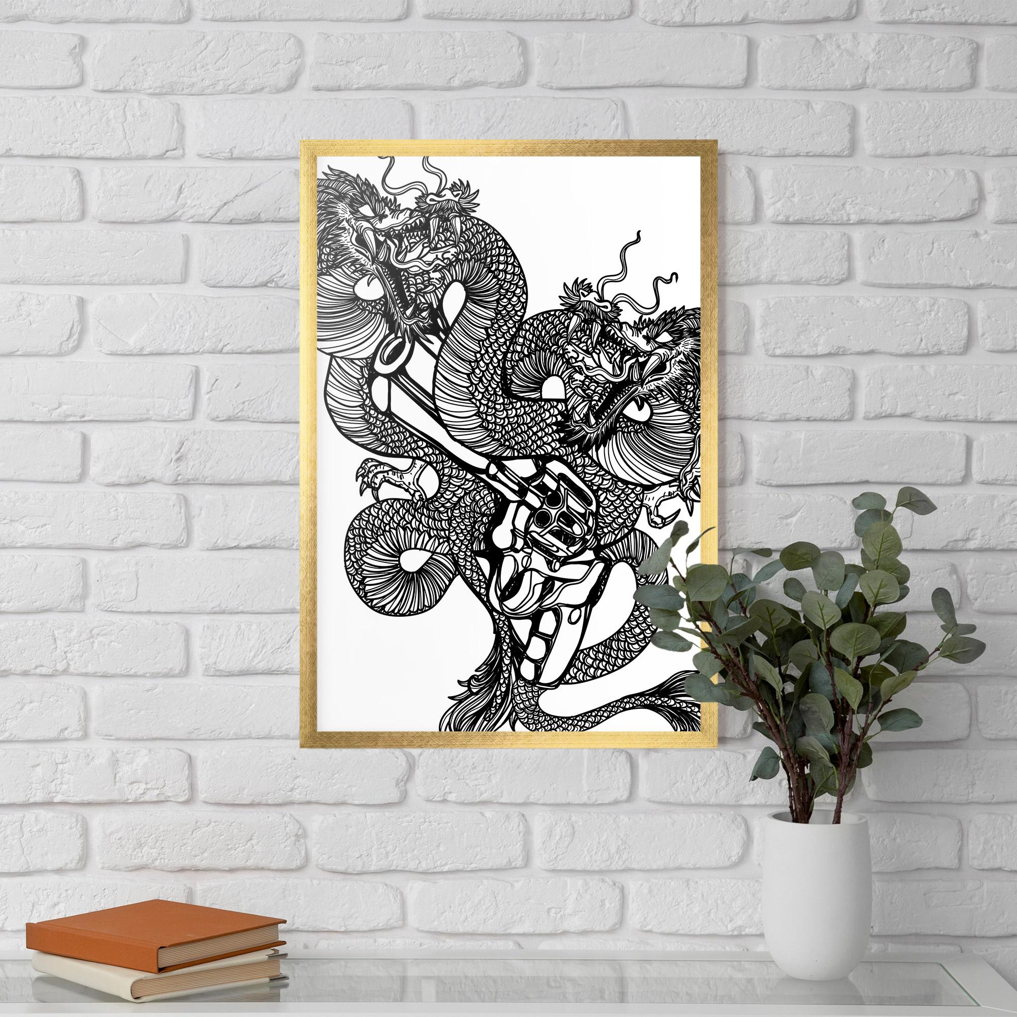 Рамкиран постер Dragon Gun mockup 5