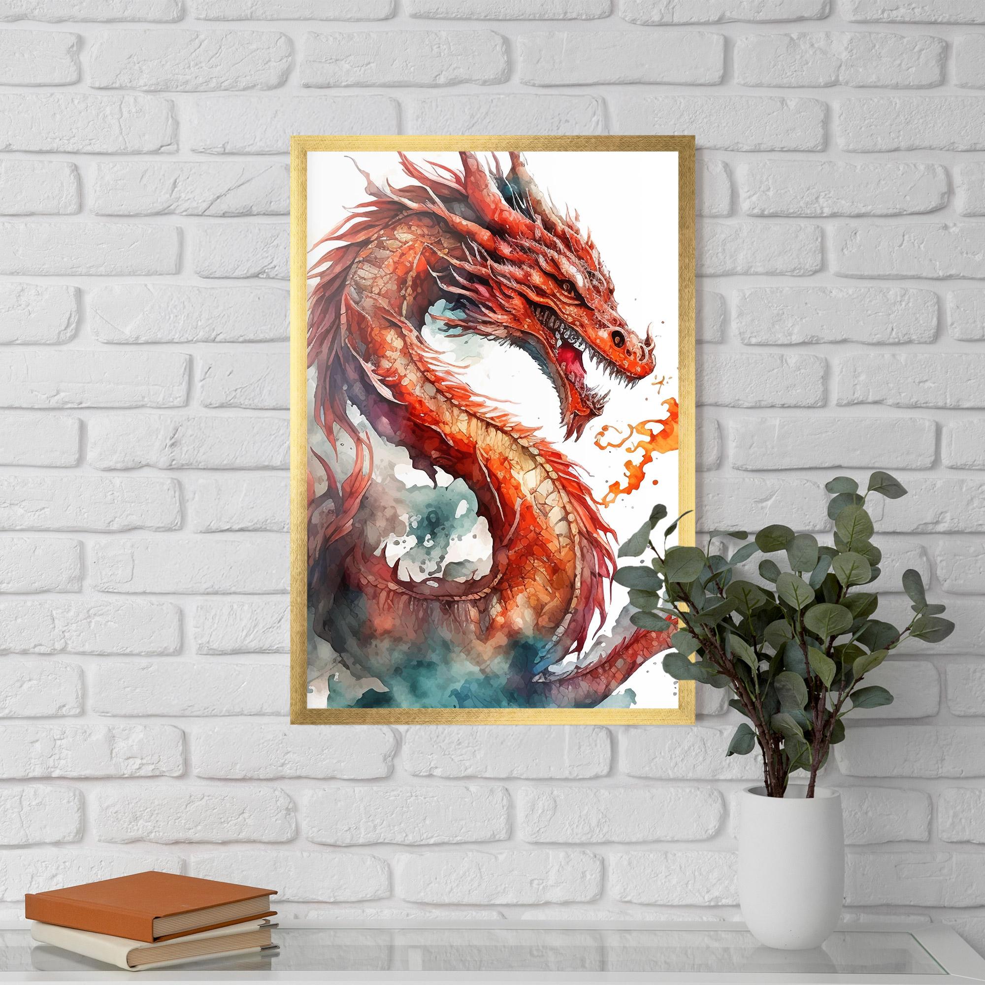 Рамкиран постер Fire Dragon mockup 5