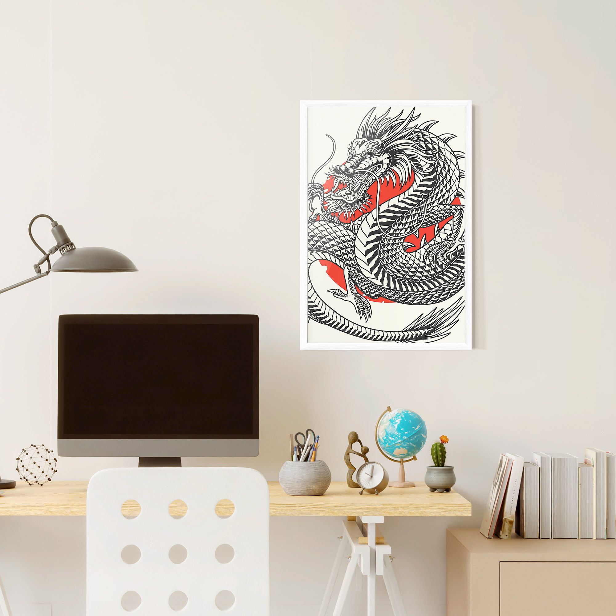 Cream Grey Dragon mockup 6