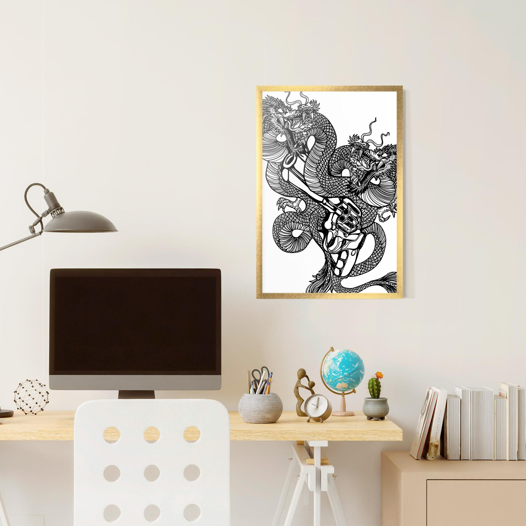 Рамкиран постер Dragon Gun mockup 6