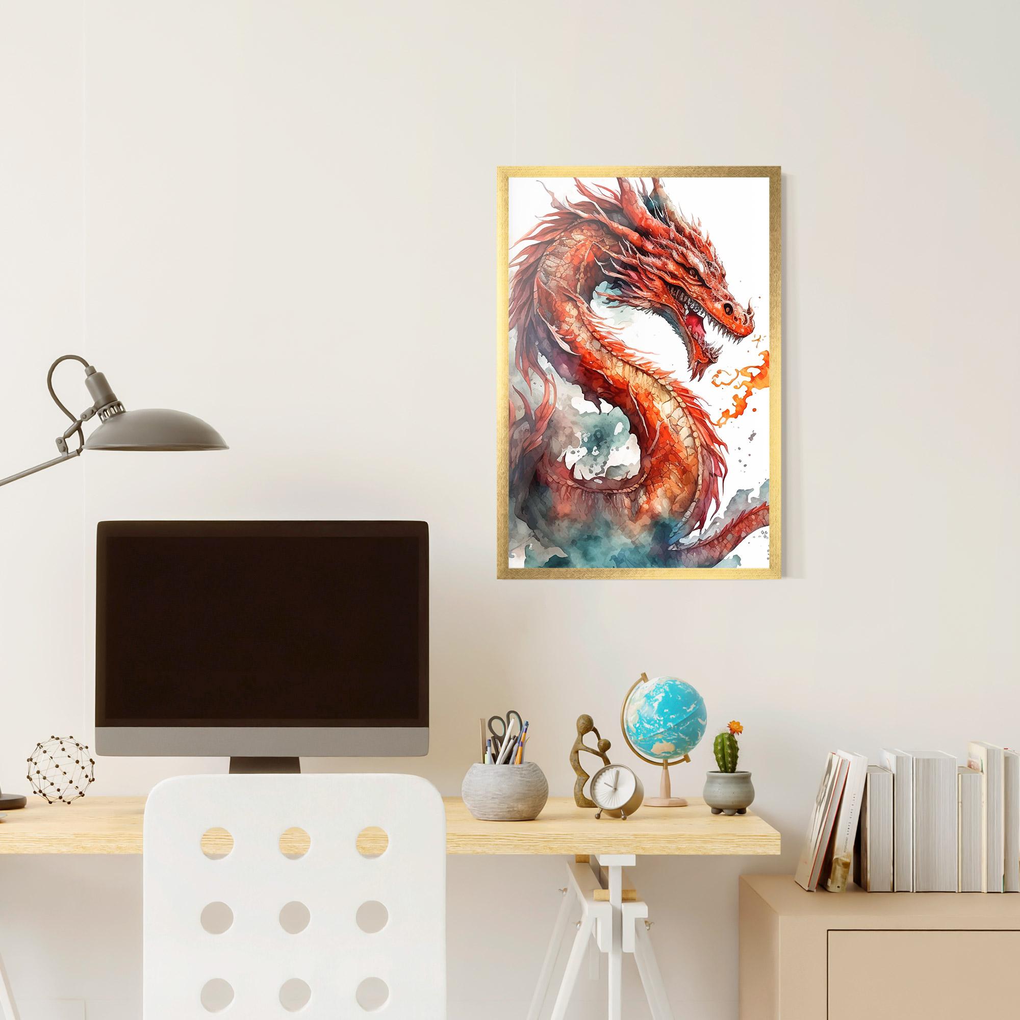 Рамкиран постер Fire Dragon mockup 6