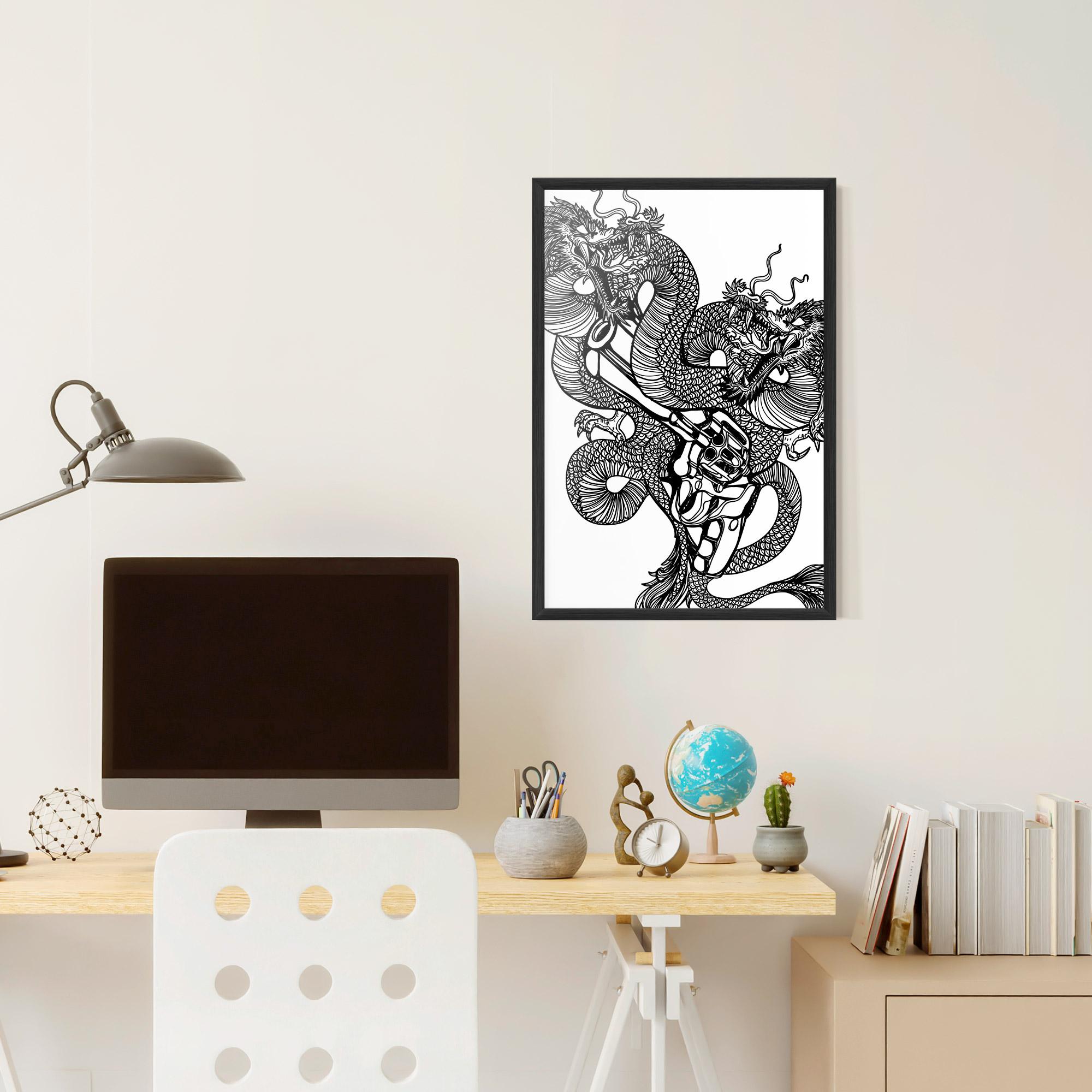 Рамкиран постер Dragon Gun mockup 6