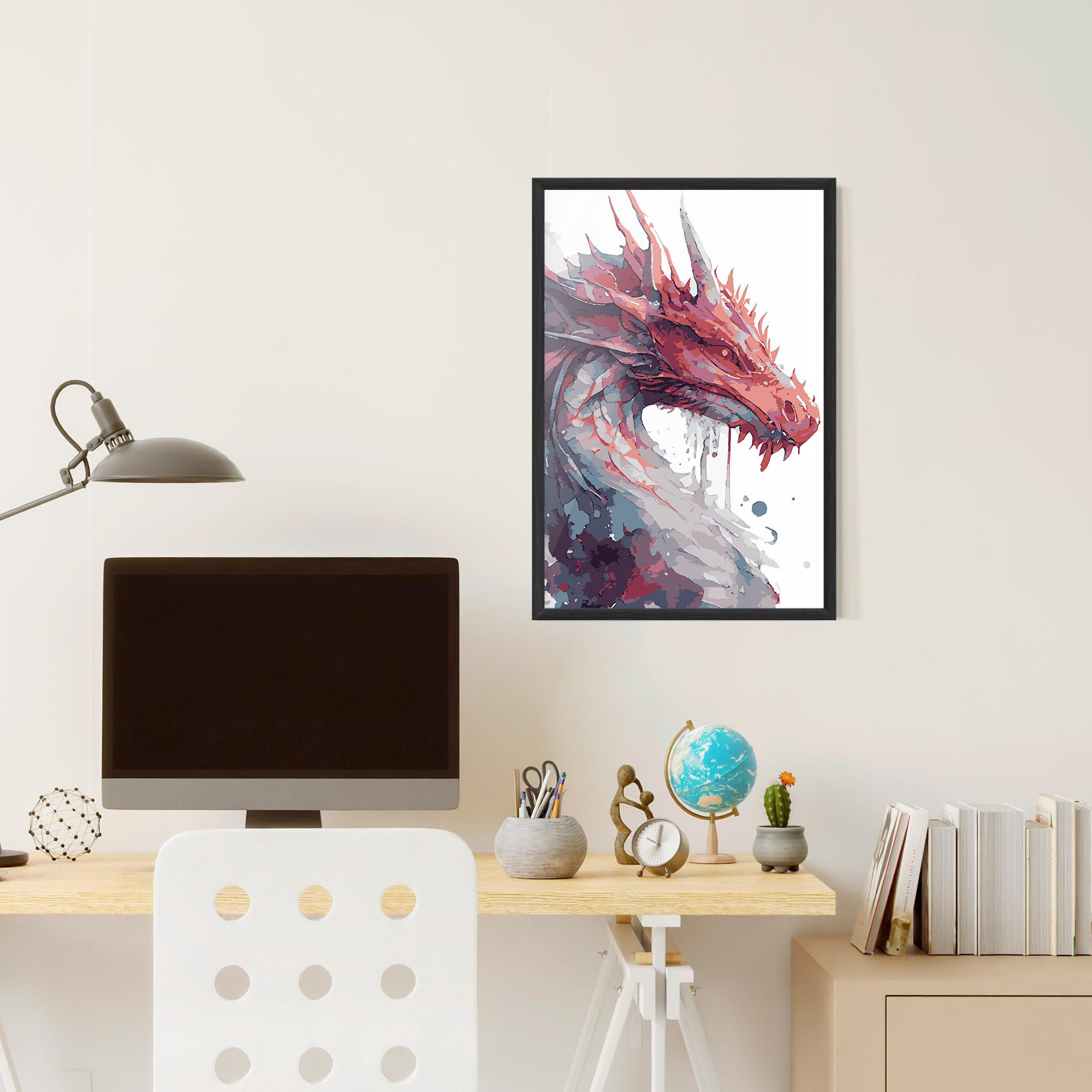 Рамкиран постер Red Blue Dragon mockup 6