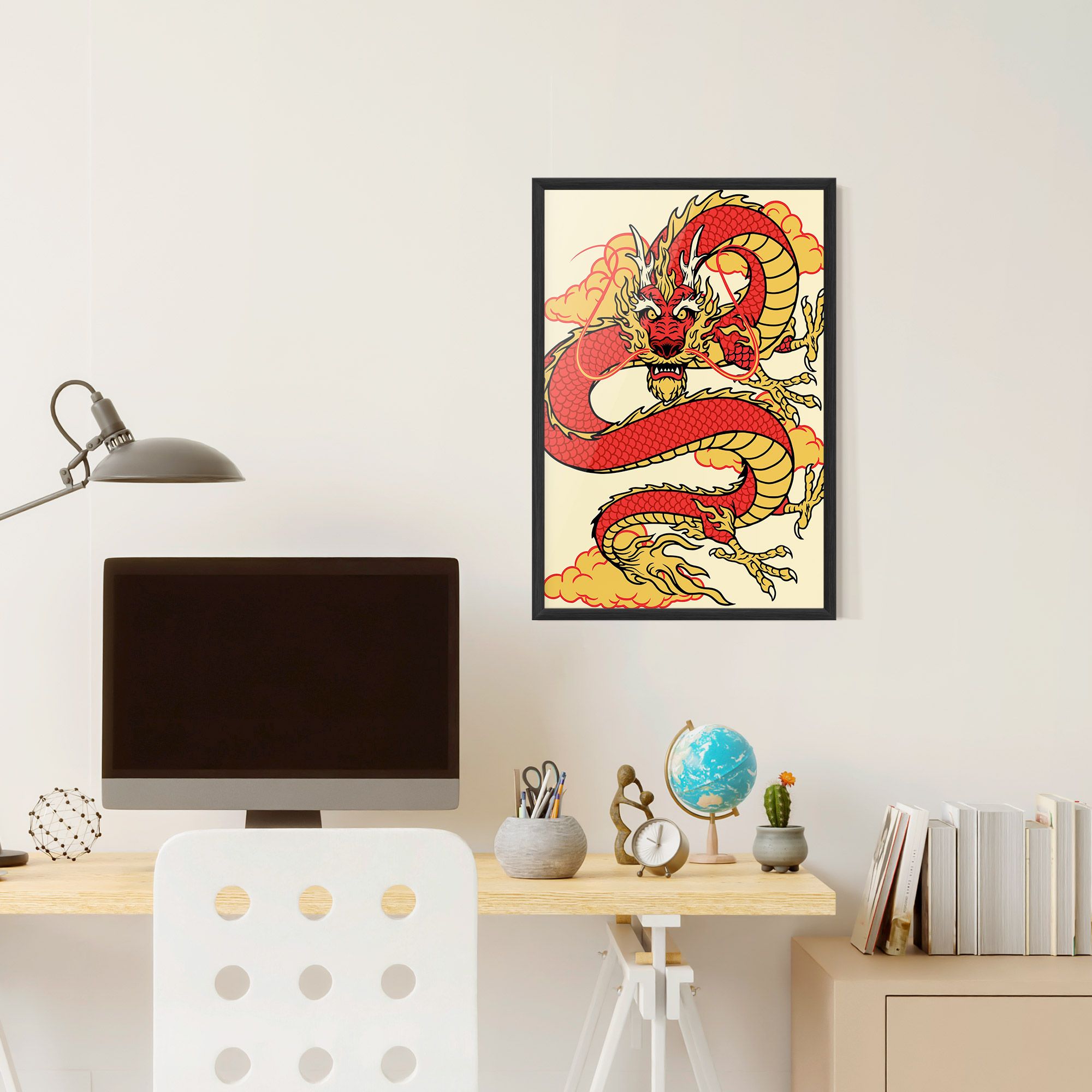 Red Yellow Dragon mockup 6