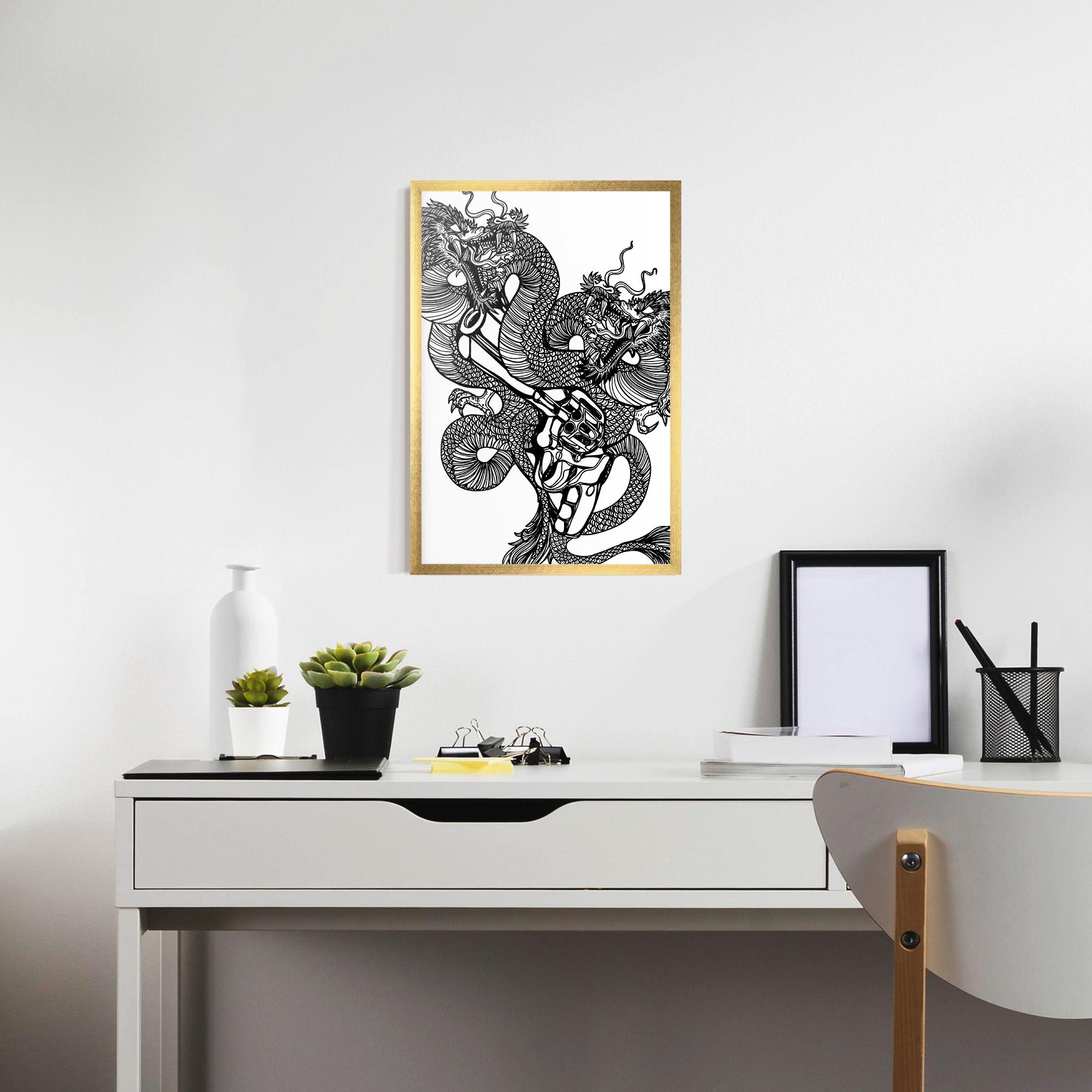 Рамкиран постер Dragon Gun mockup 7