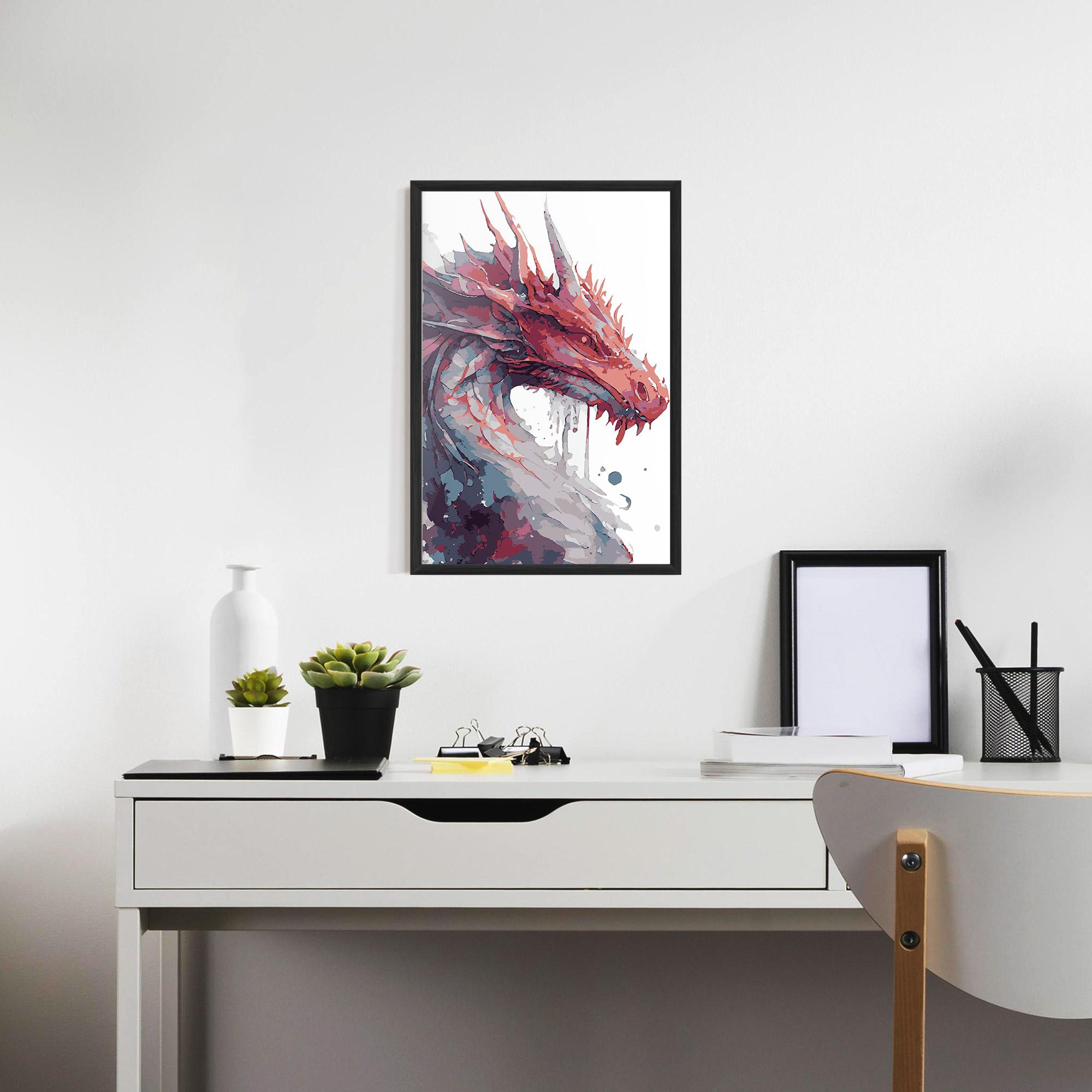 Рамкиран постер Red Blue Dragon mockup 7