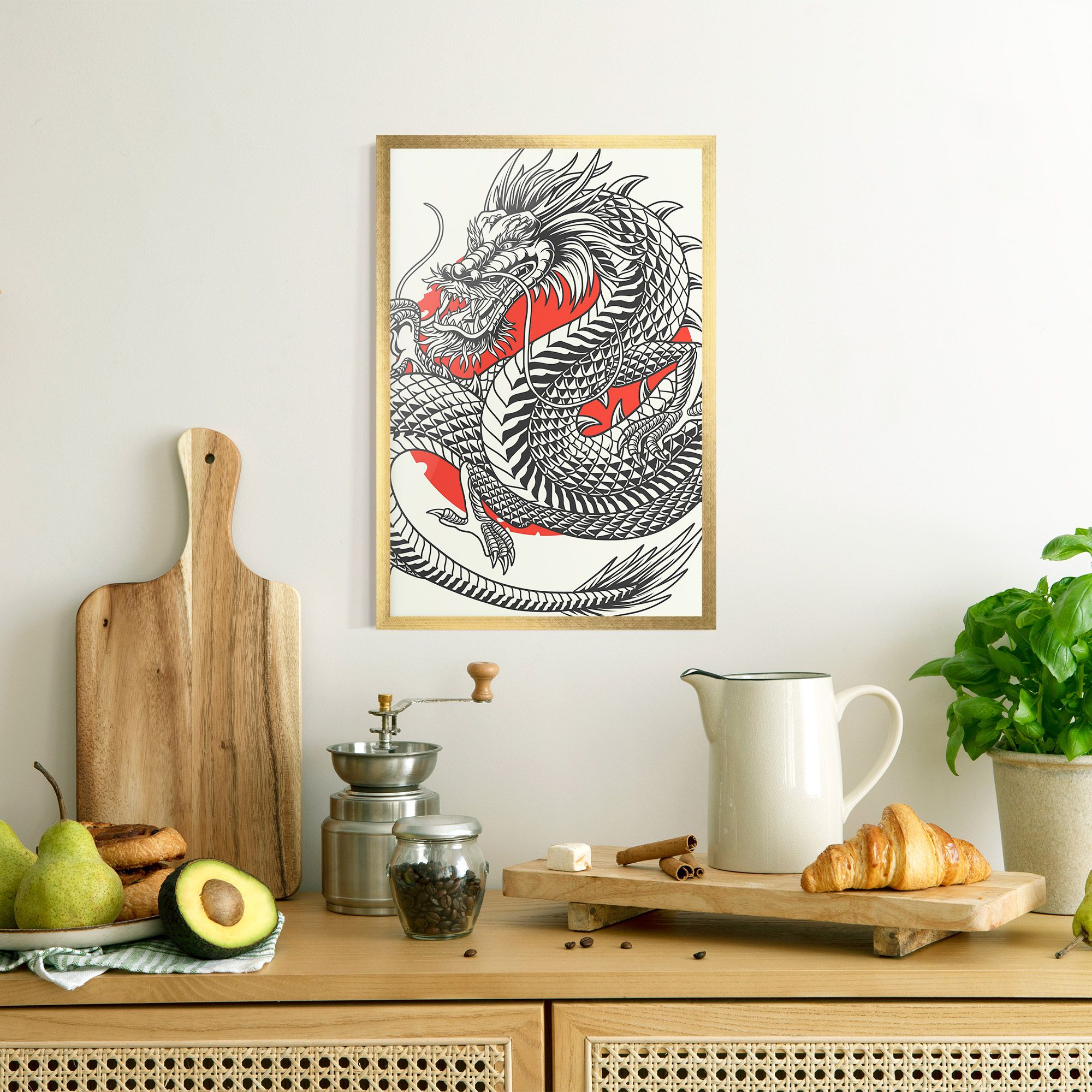 Cream Grey Dragon mockup 8