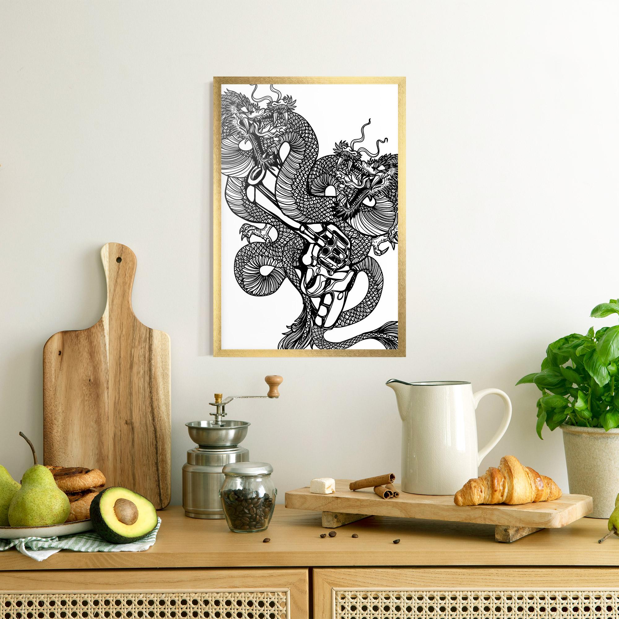 Рамкиран постер Dragon Gun mockup 8