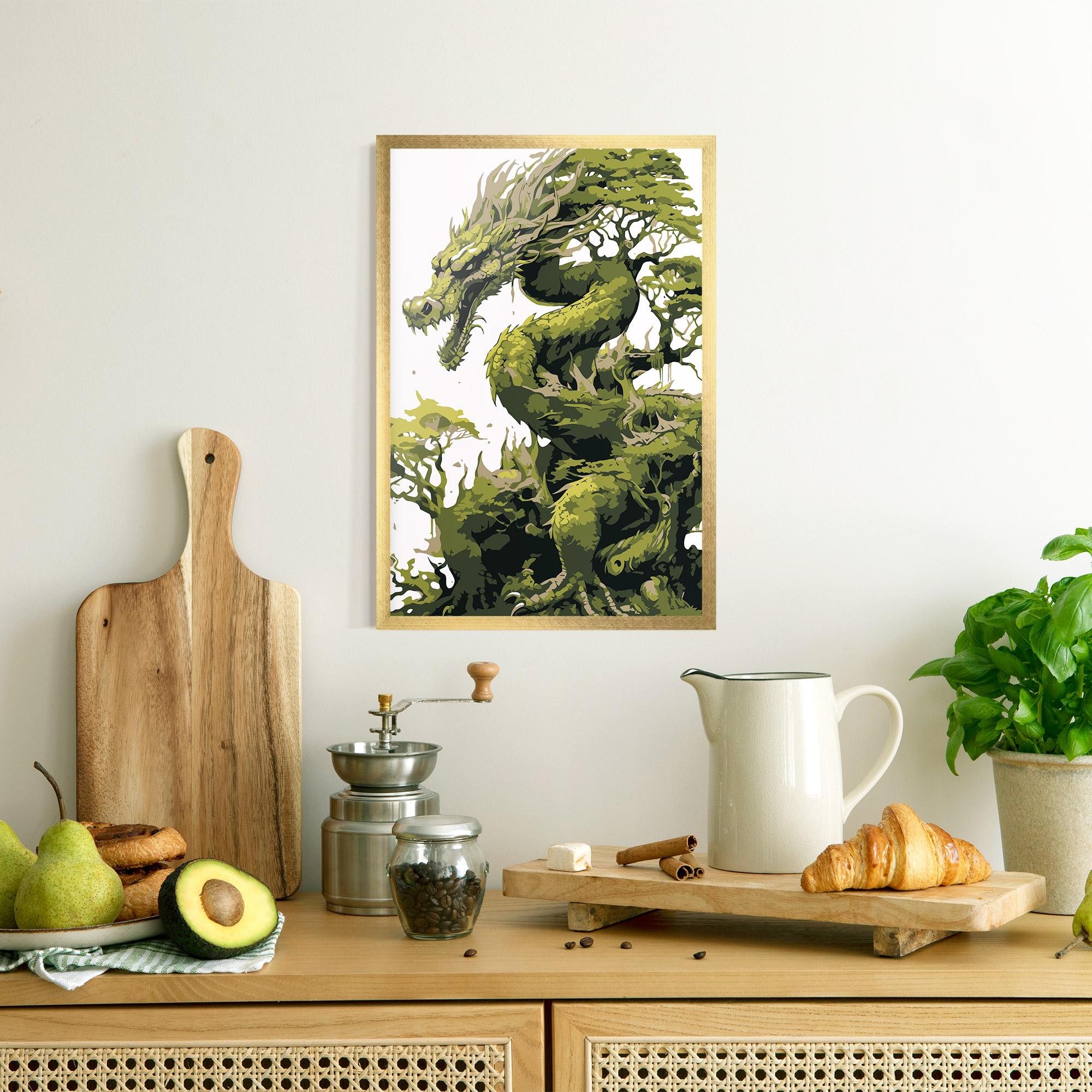 Рамкиран постер Green Nature Dragon mockup 8