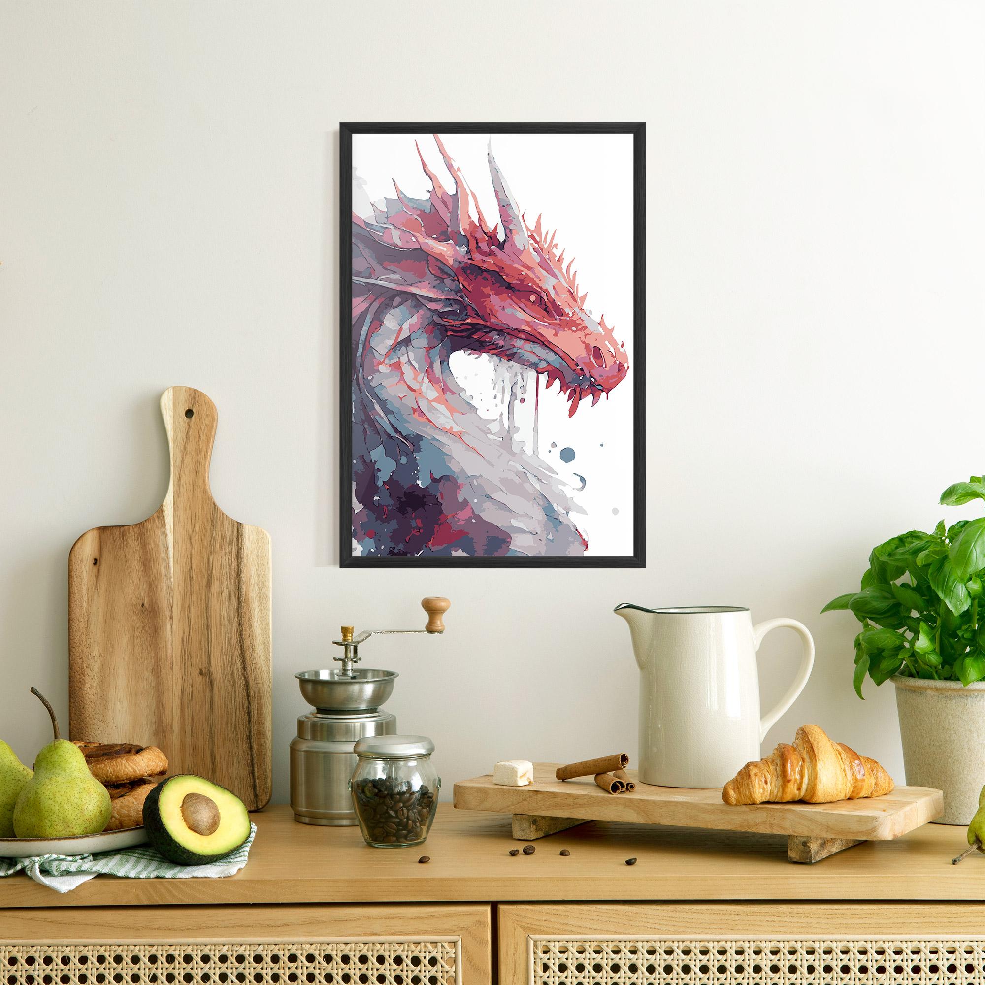 Рамкиран постер Red Blue Dragon mockup 8