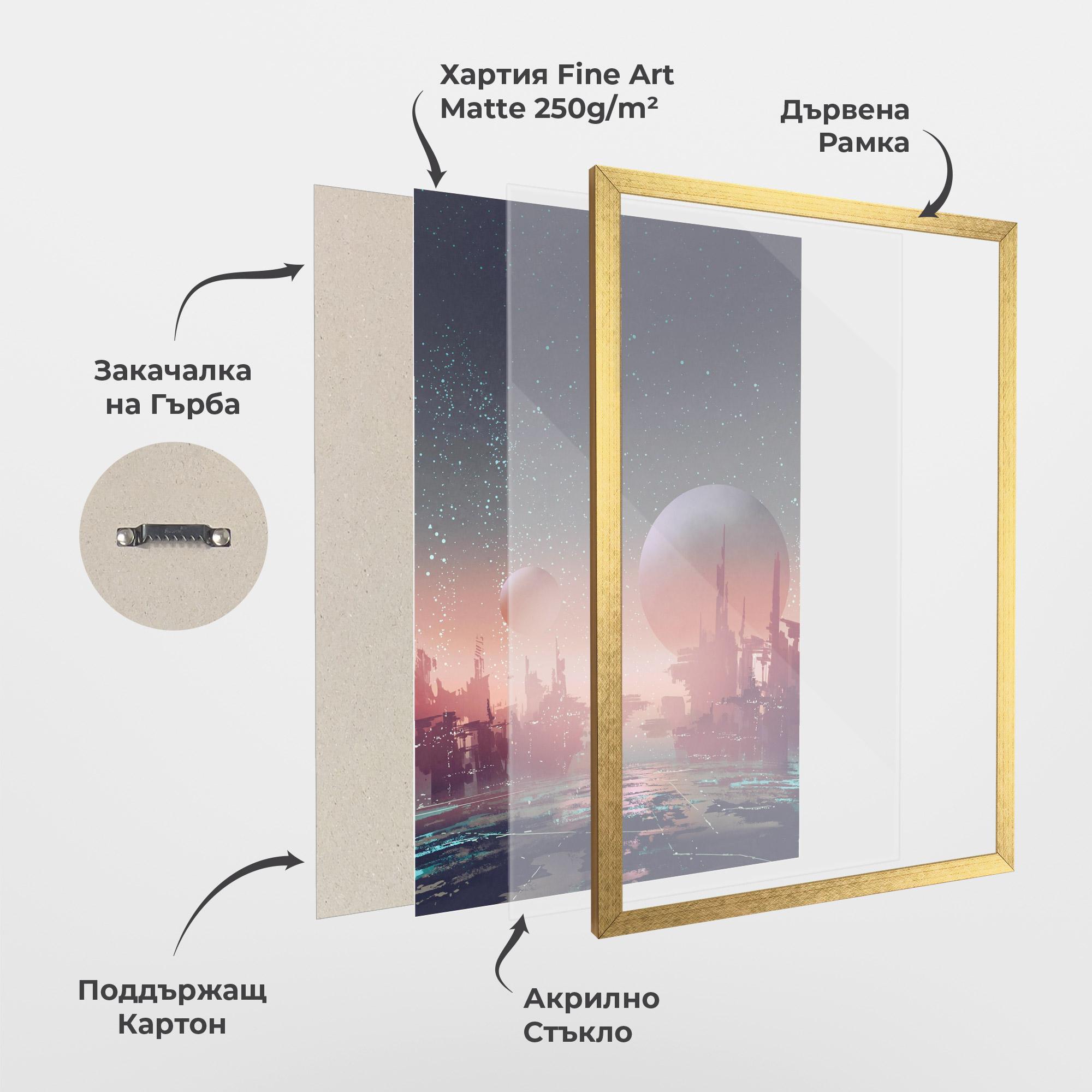 Рамкиран постер Futuristic Alien Buildings mockup 1