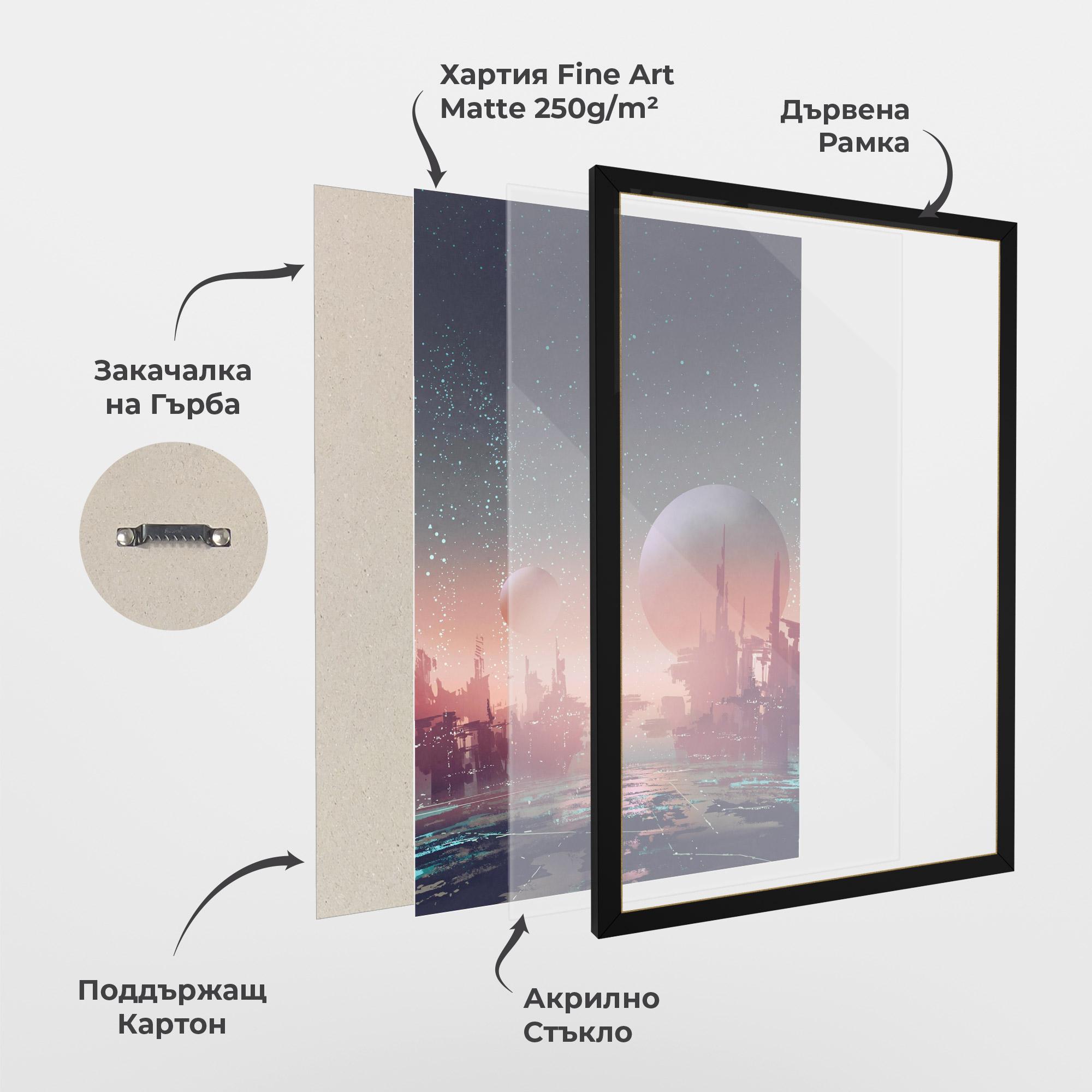 Рамкиран постер Futuristic Alien Buildings mockup 1