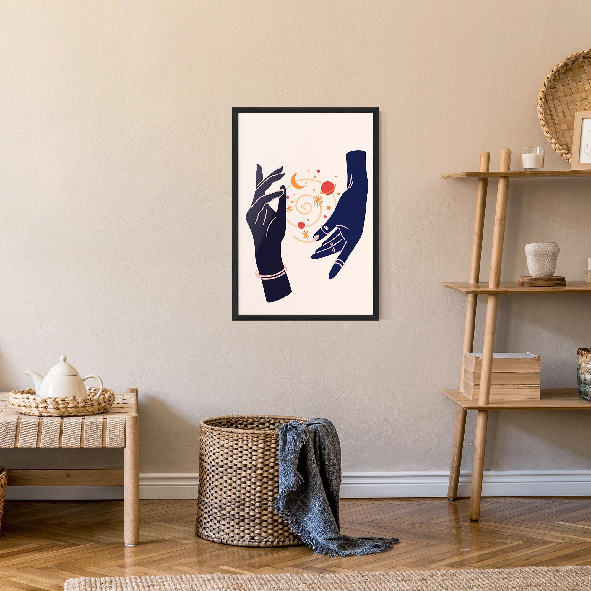 Рамкиран постер Magic Purple Hands mockup 9