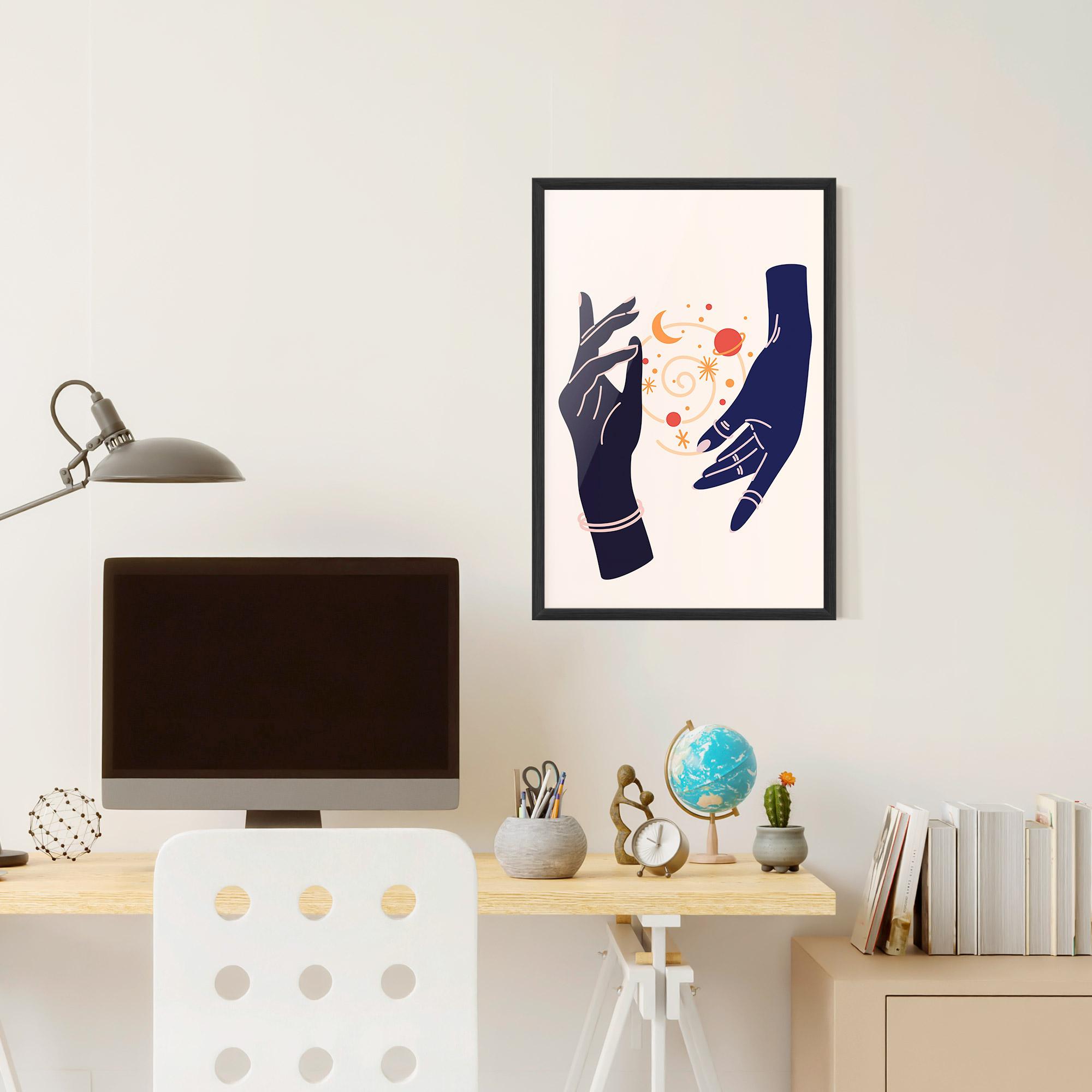 Рамкиран постер Magic Purple Hands mockup 6