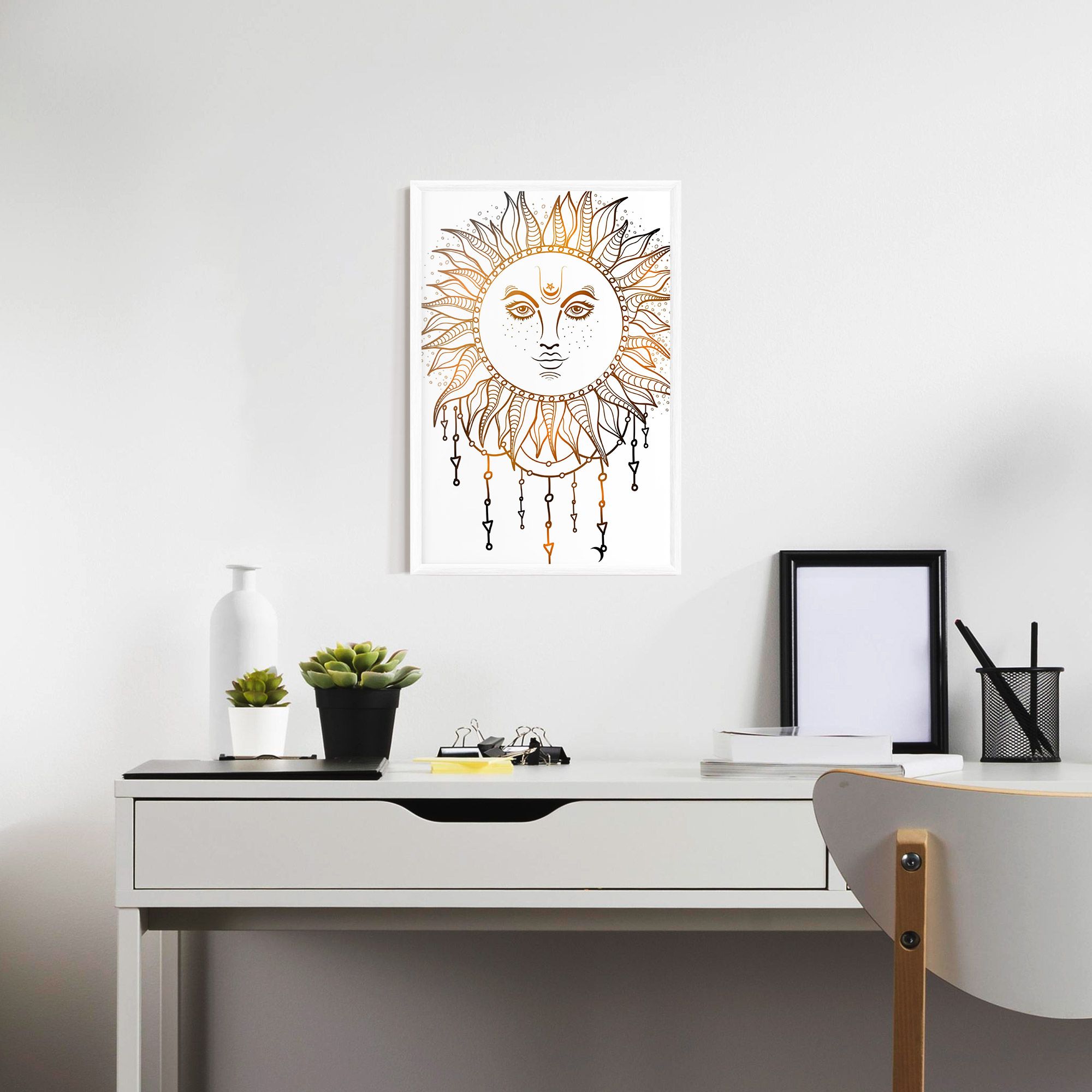 Gold Sun Face mockup 7