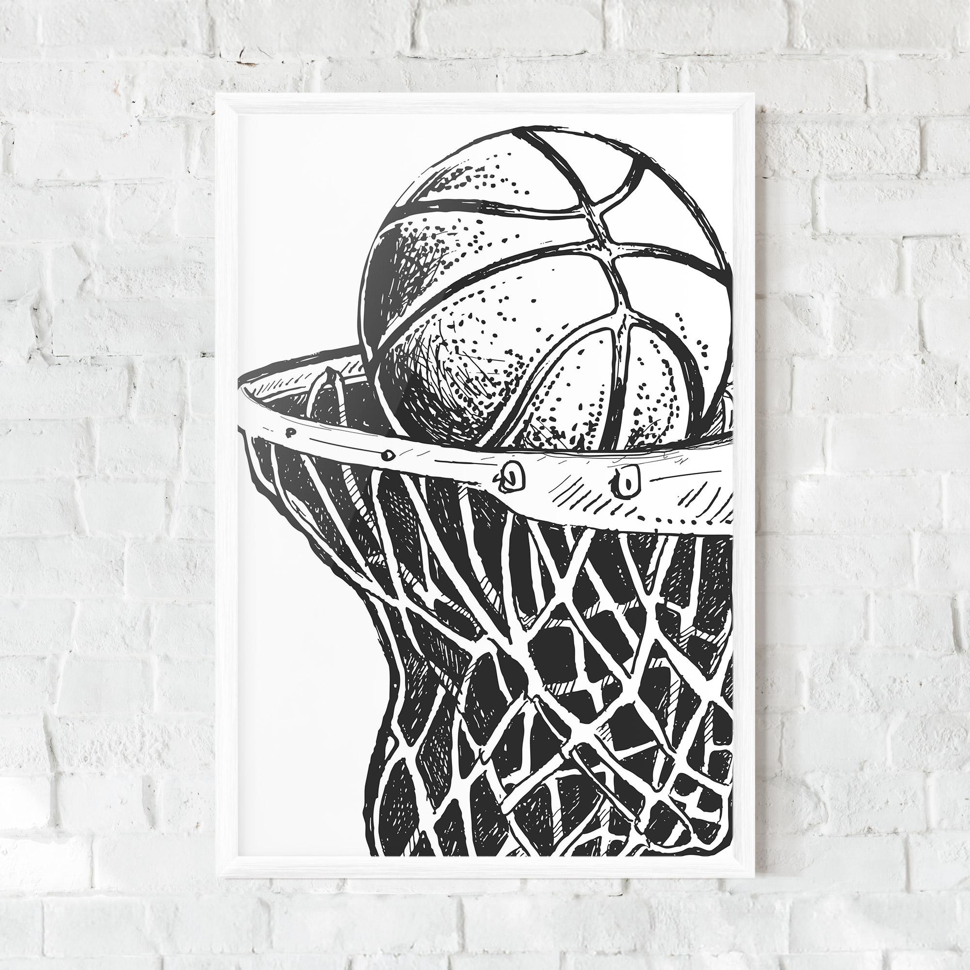 Рамкиран постер Basketball Grey Hoop mockup 0