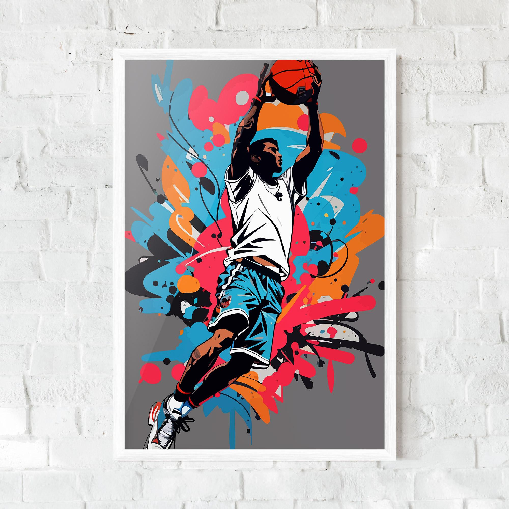 Рамкиран постер Blue Red Basket mockup 0