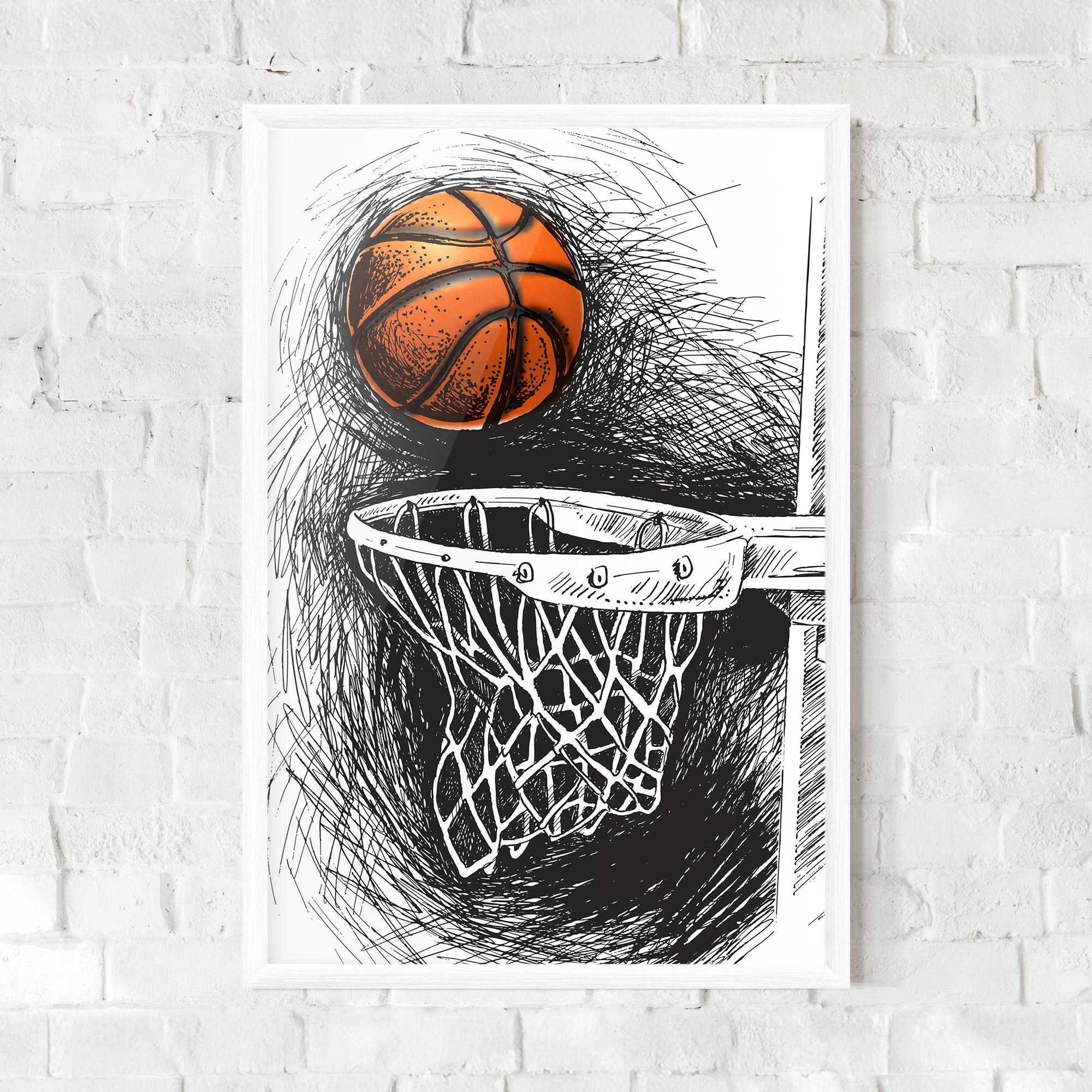 Рамкиран постер Grey Line Basket mockup 0