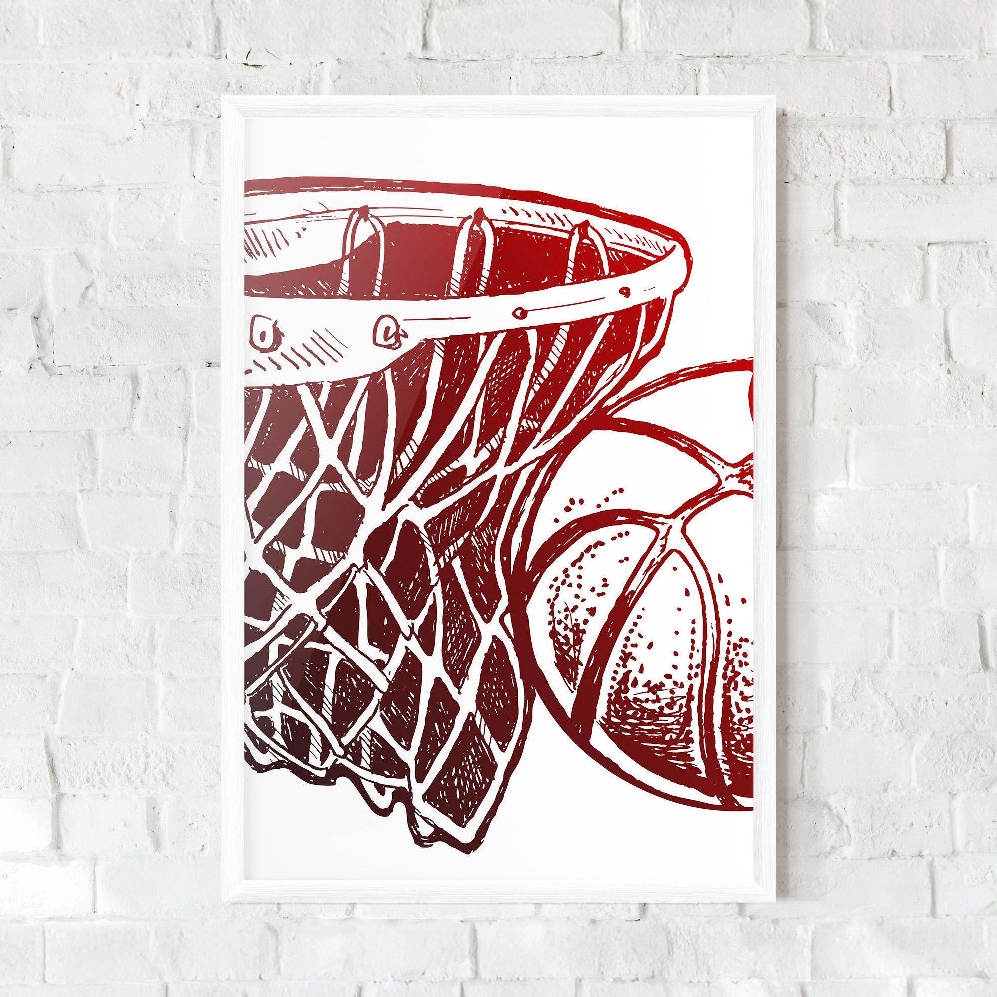 Рамкиран постер Red Basketball Hoop mockup 0
