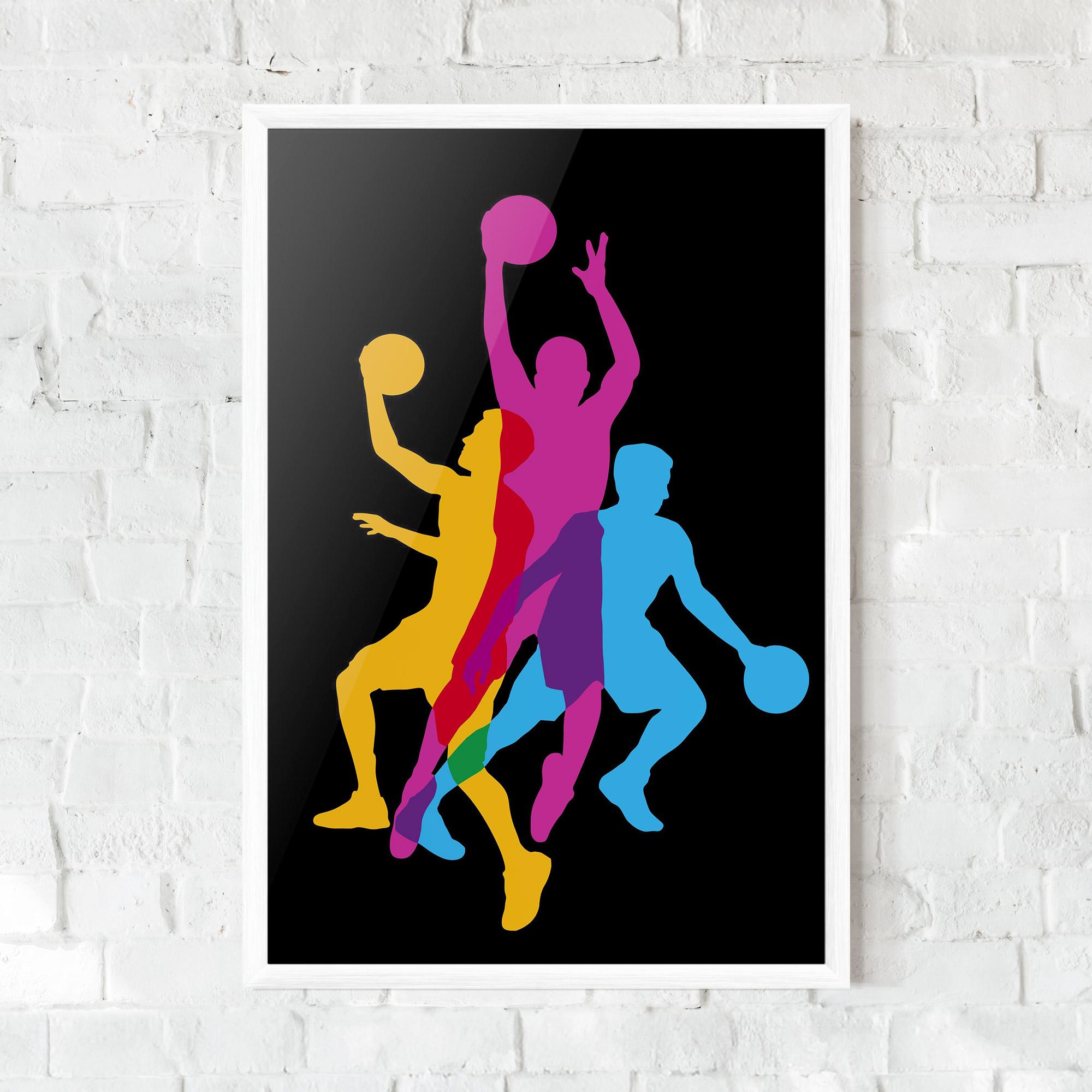Рамкиран постер Three Basket Players mockup 0