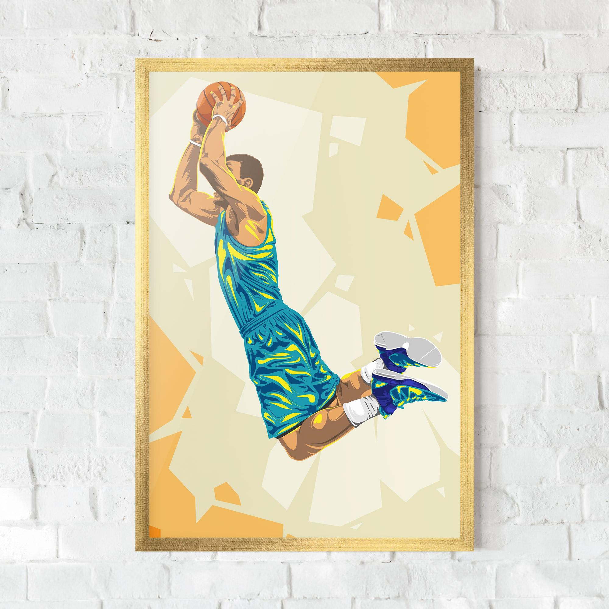 Рамкиран постер Basketball Dunk Pose mockup 0
