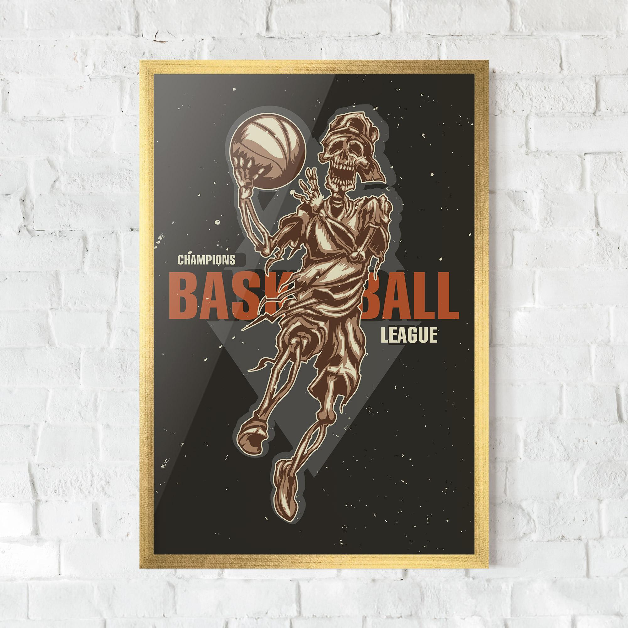 Рамкиран постер Basketball League mockup 0