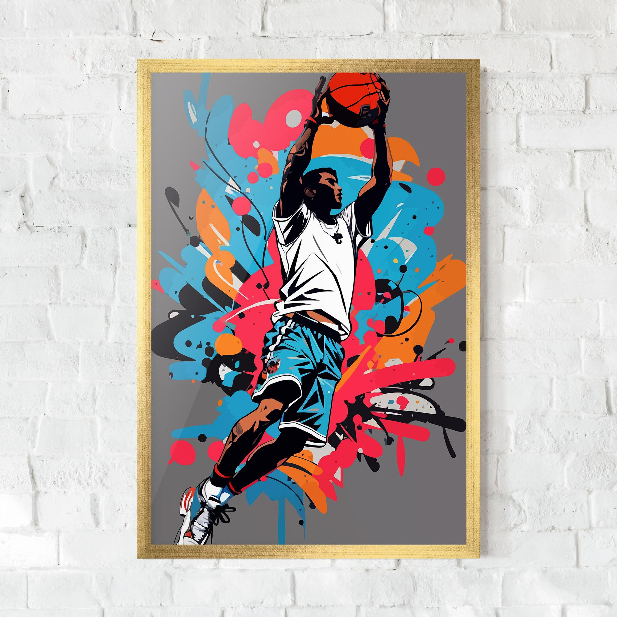 Рамкиран постер Blue Red Basket mockup 0