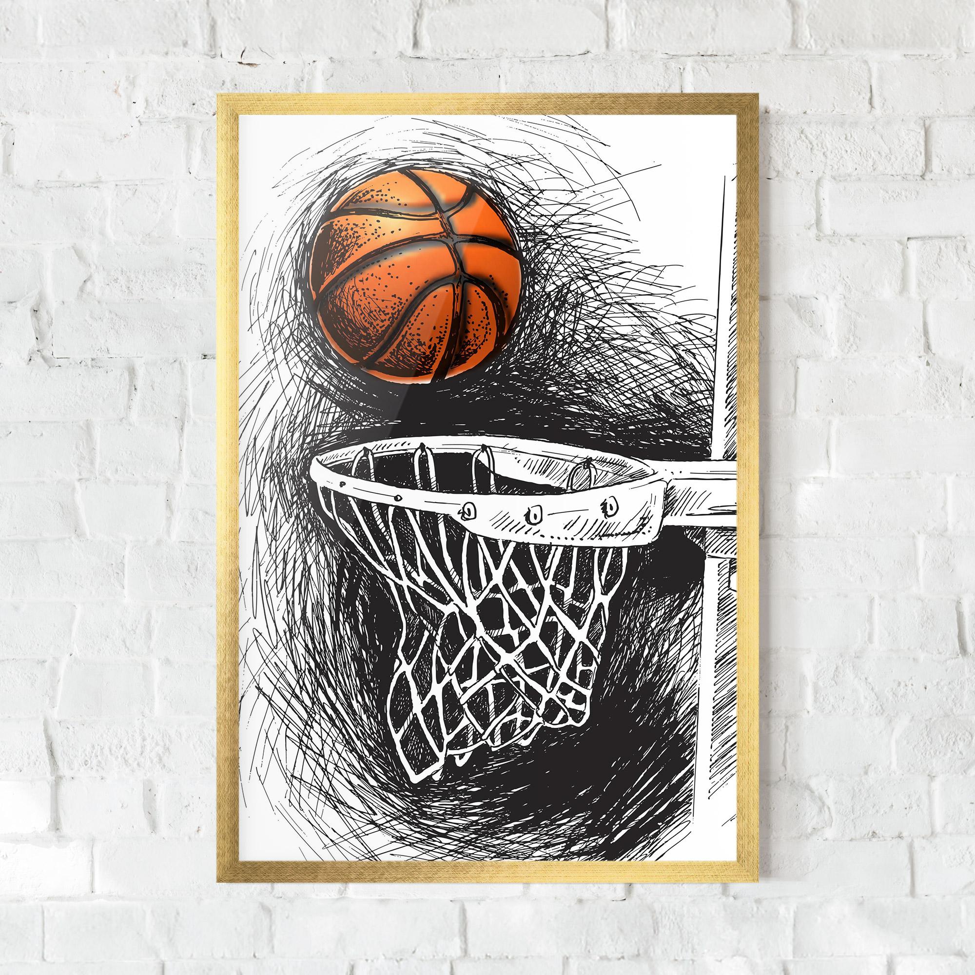 Рамкиран постер Grey Line Basket mockup 0