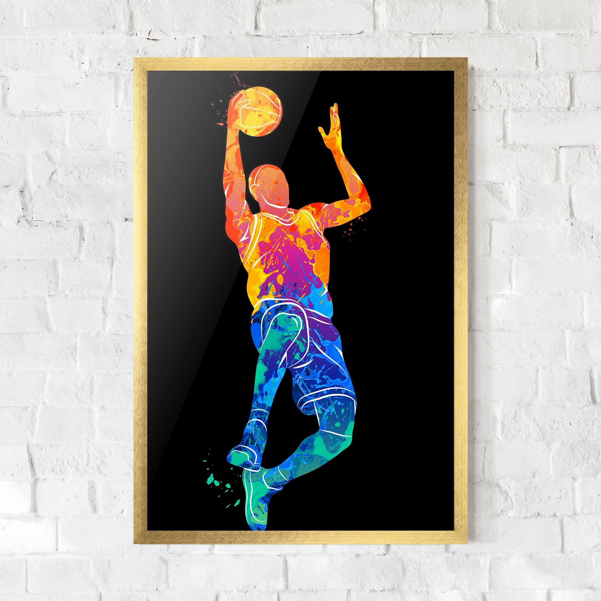 Рамкиран постер Orange Blue Basket mockup 0