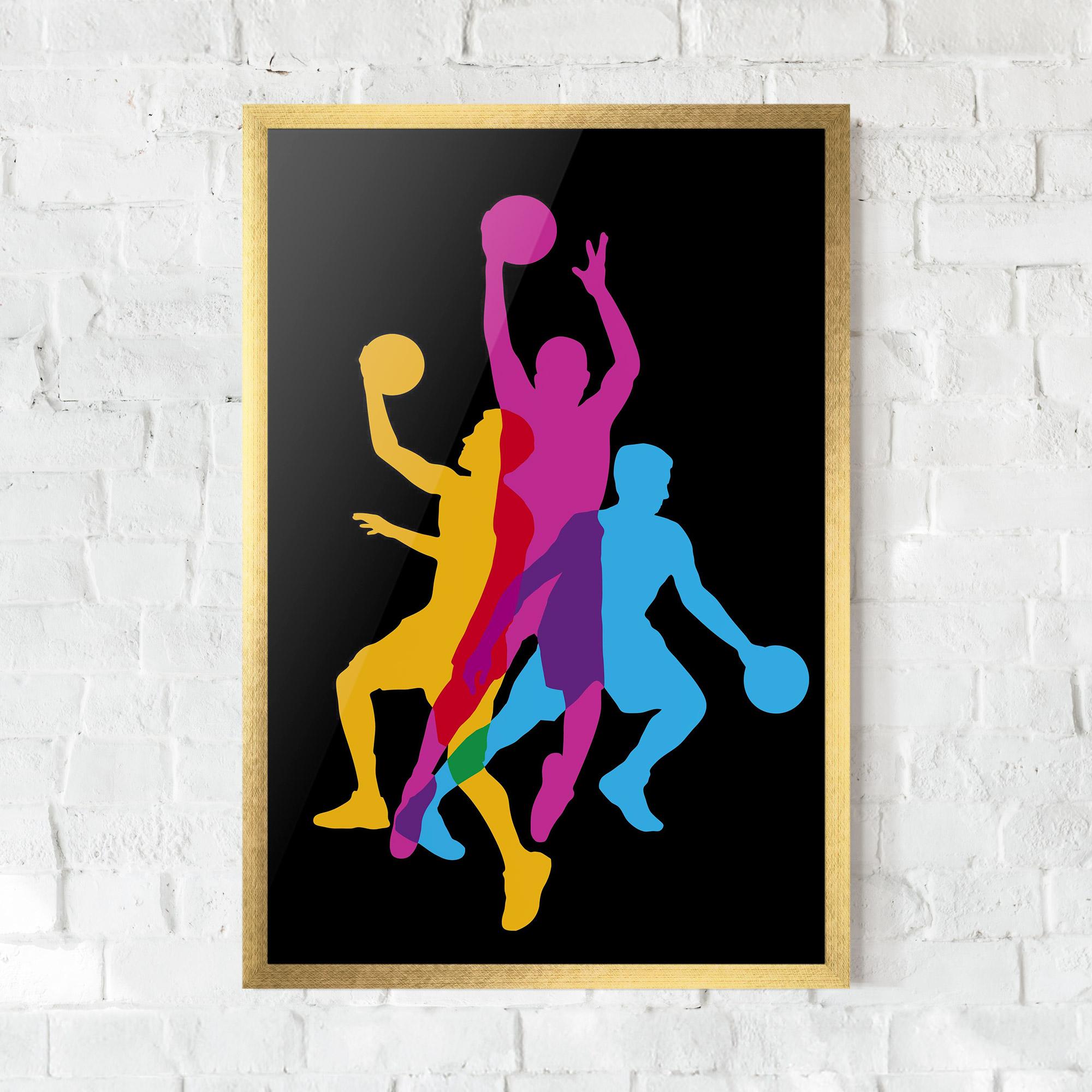 Рамкиран постер Three Basket Players mockup 0