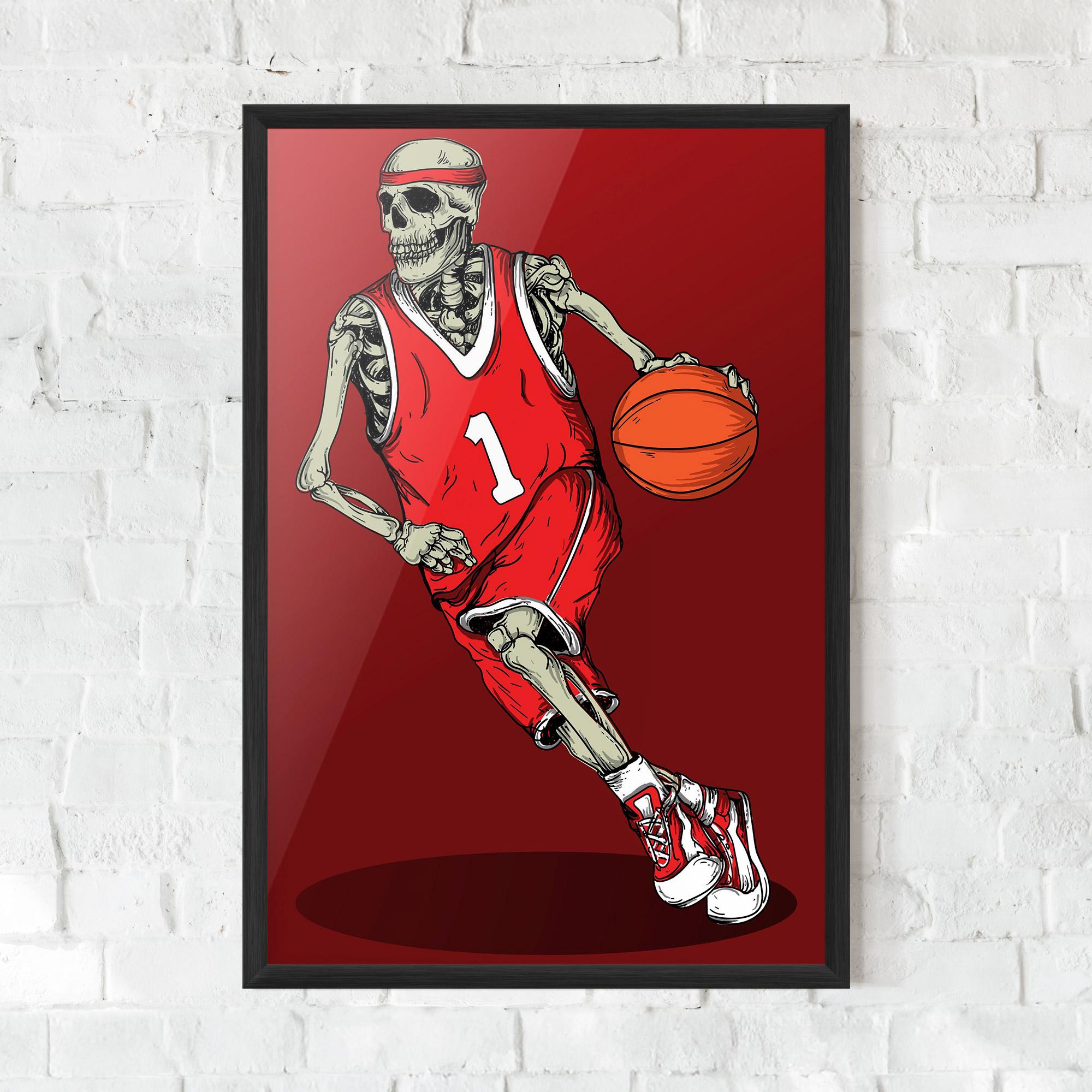 Рамкиран постер Basketball Skull mockup 0