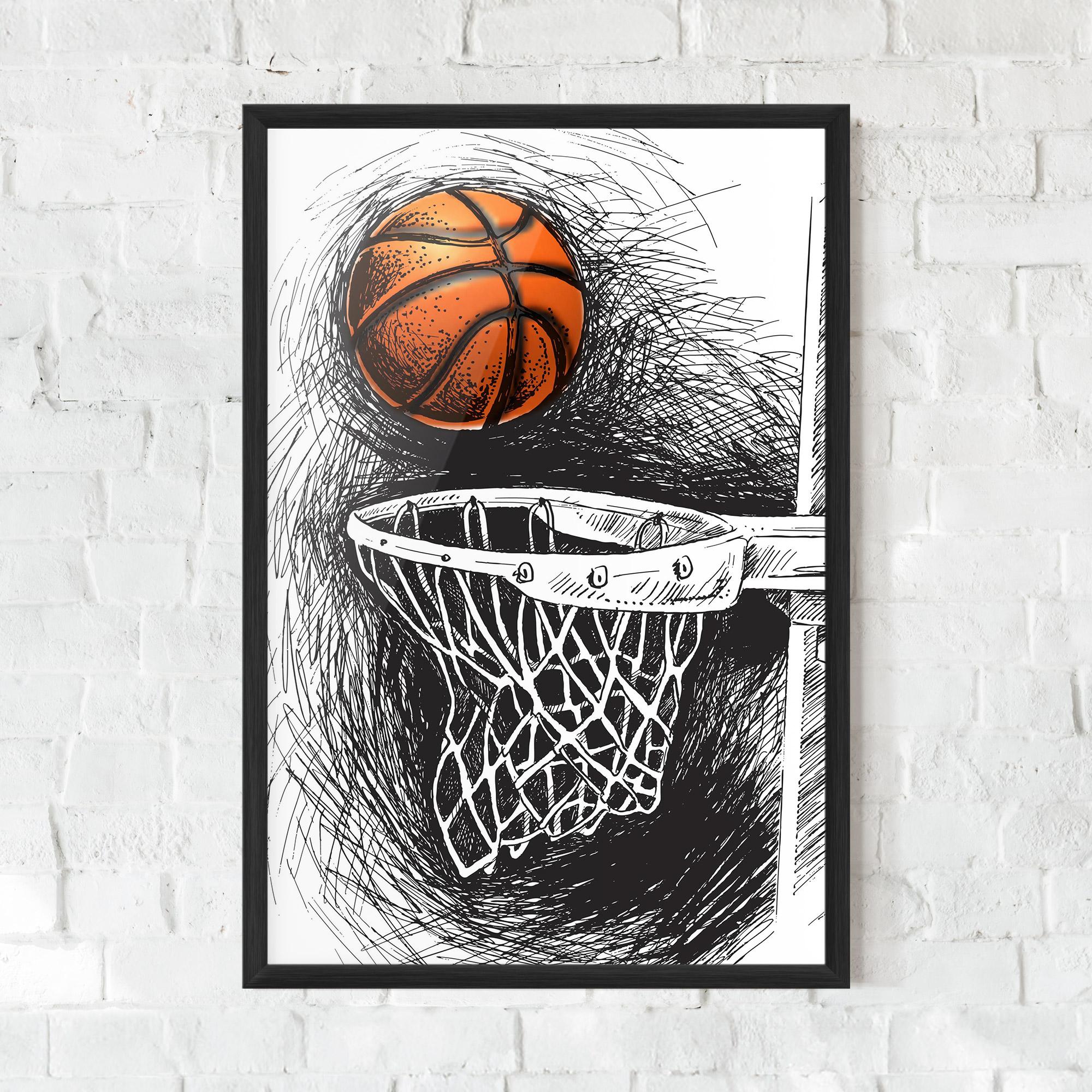 Рамкиран постер Grey Line Basket mockup 0