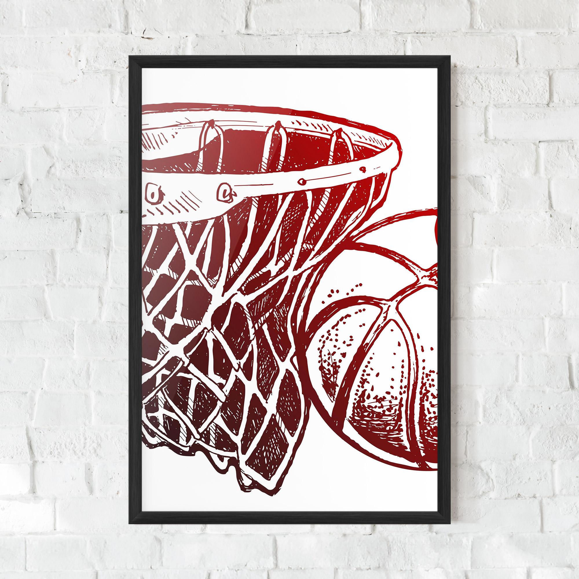 Рамкиран постер Red Basketball Hoop mockup 0