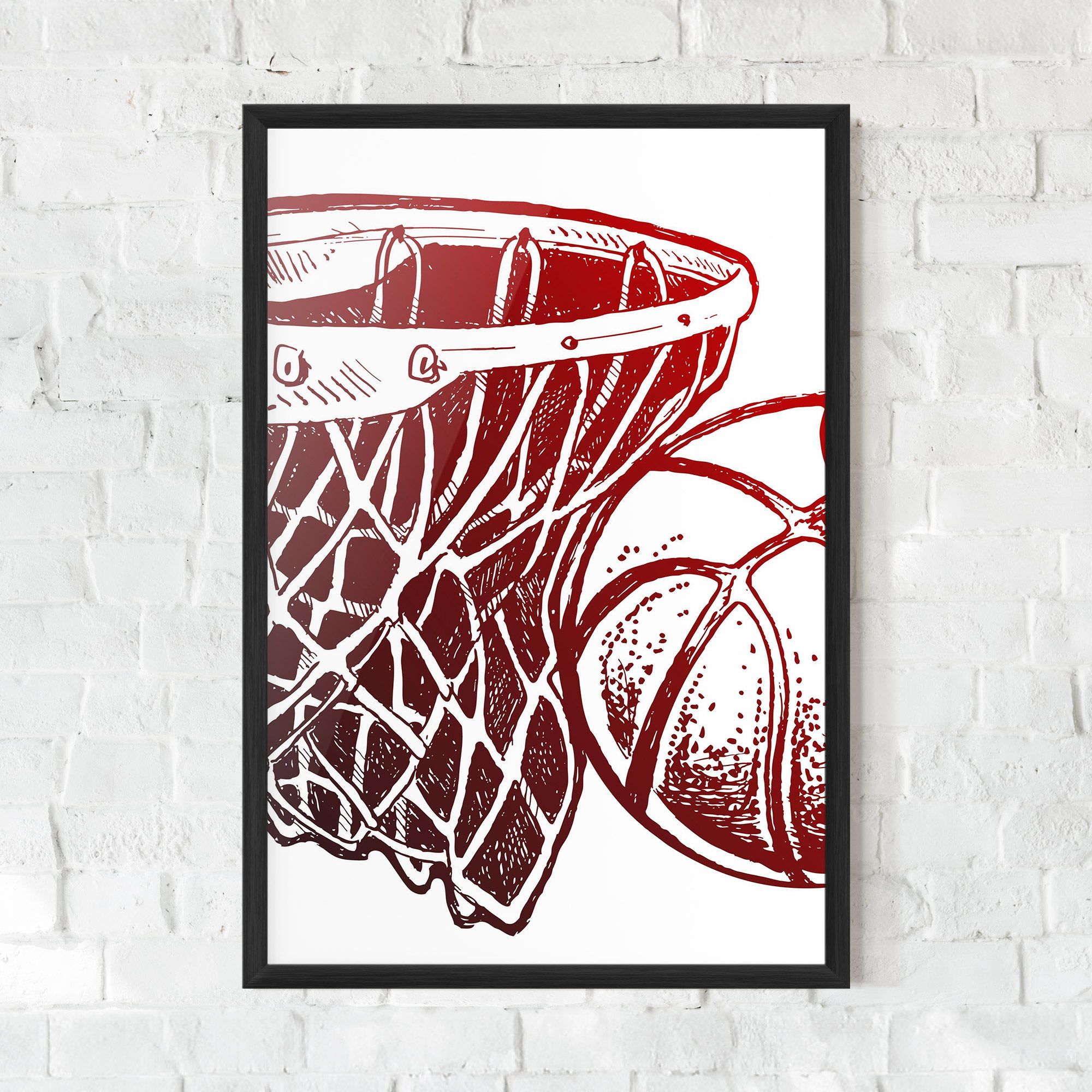 Red Basketball Hoop mockup 0