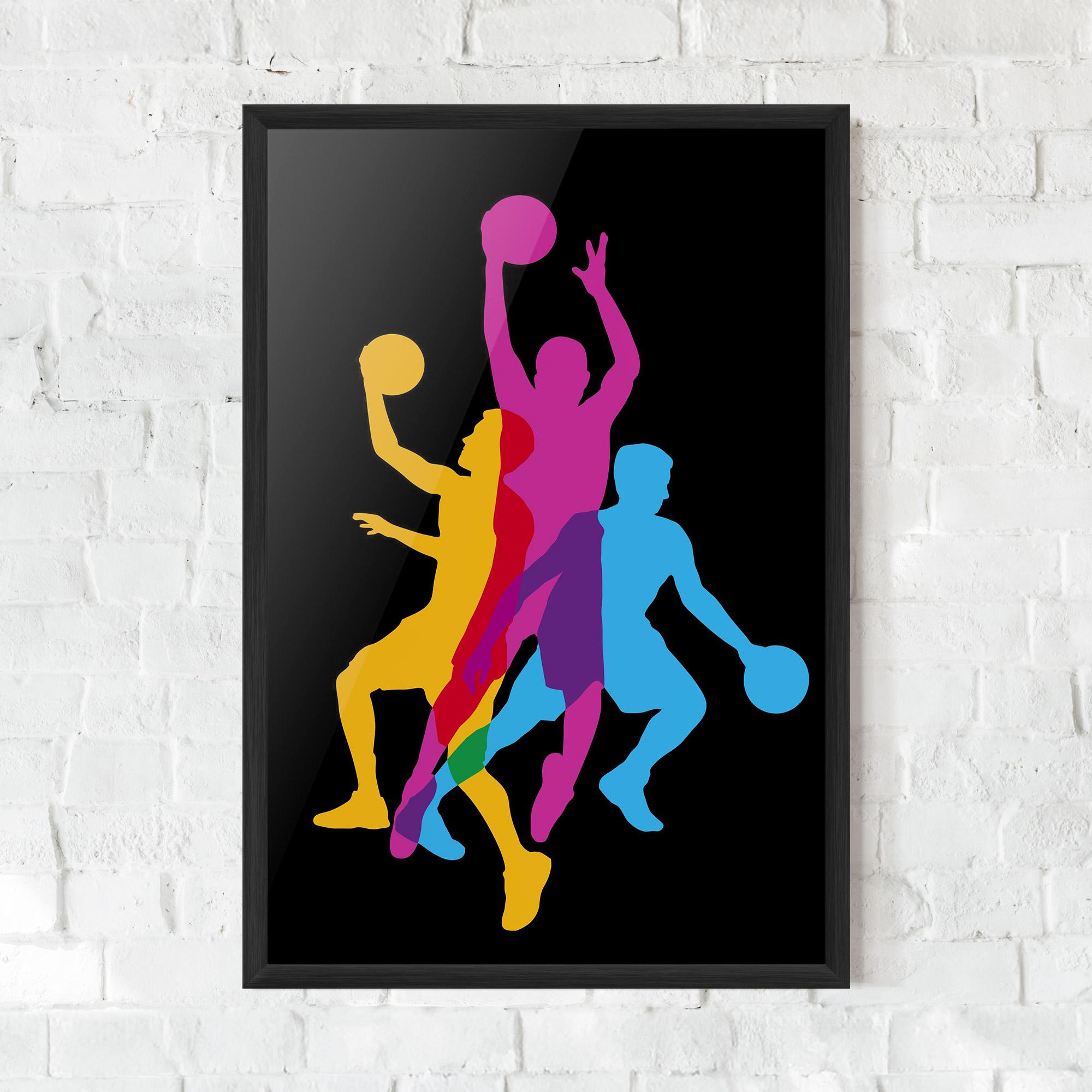 Рамкиран постер Three Basket Players mockup 0