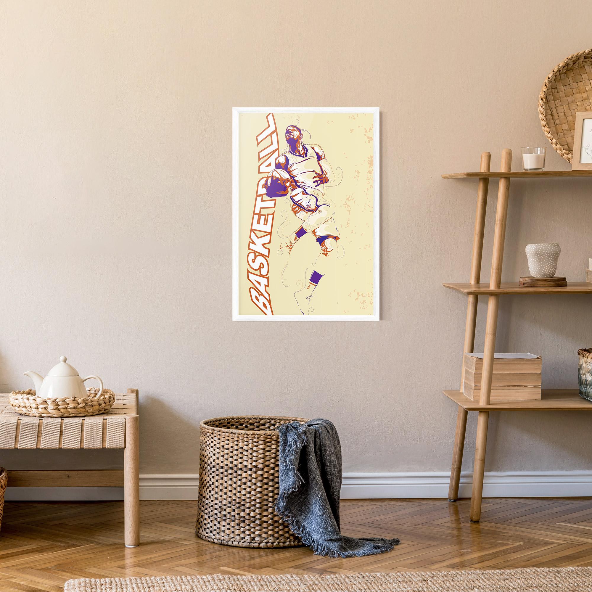 Рамкиран постер Basketball Cream mockup 9