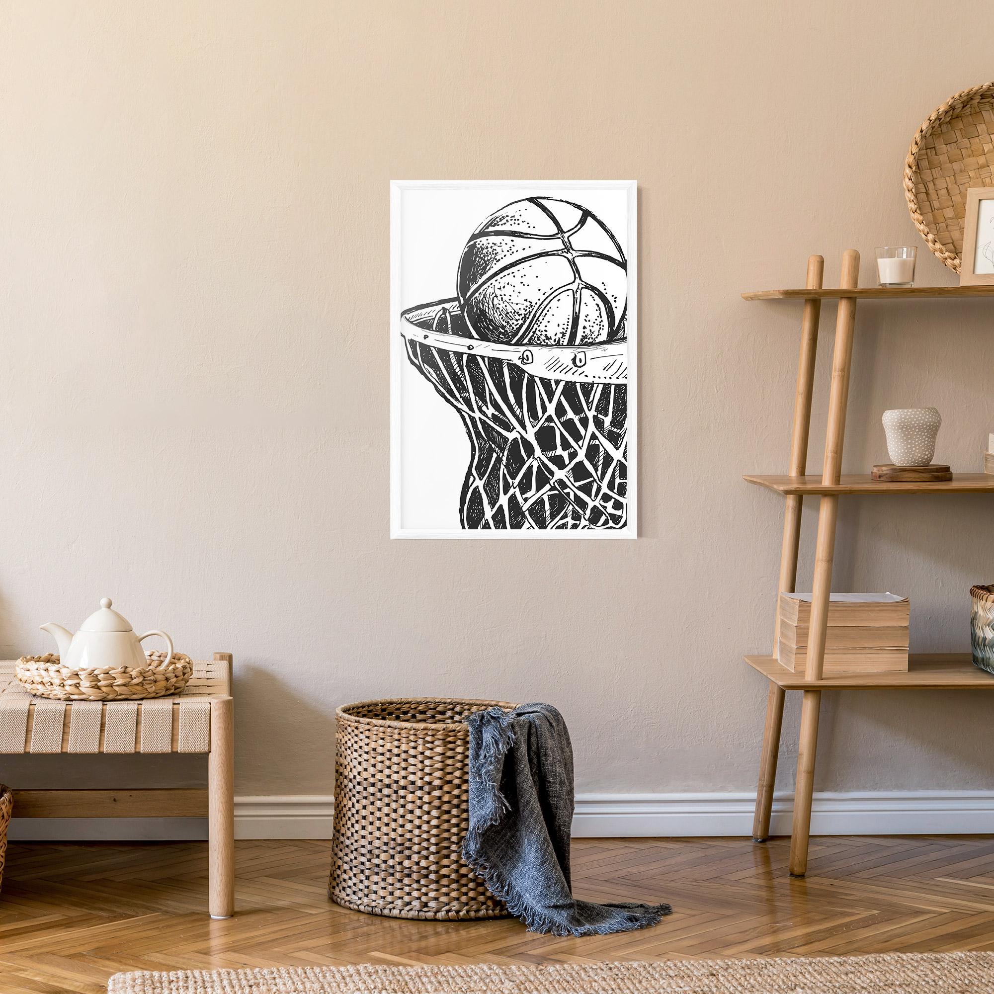 Рамкиран постер Basketball Grey Hoop mockup 9