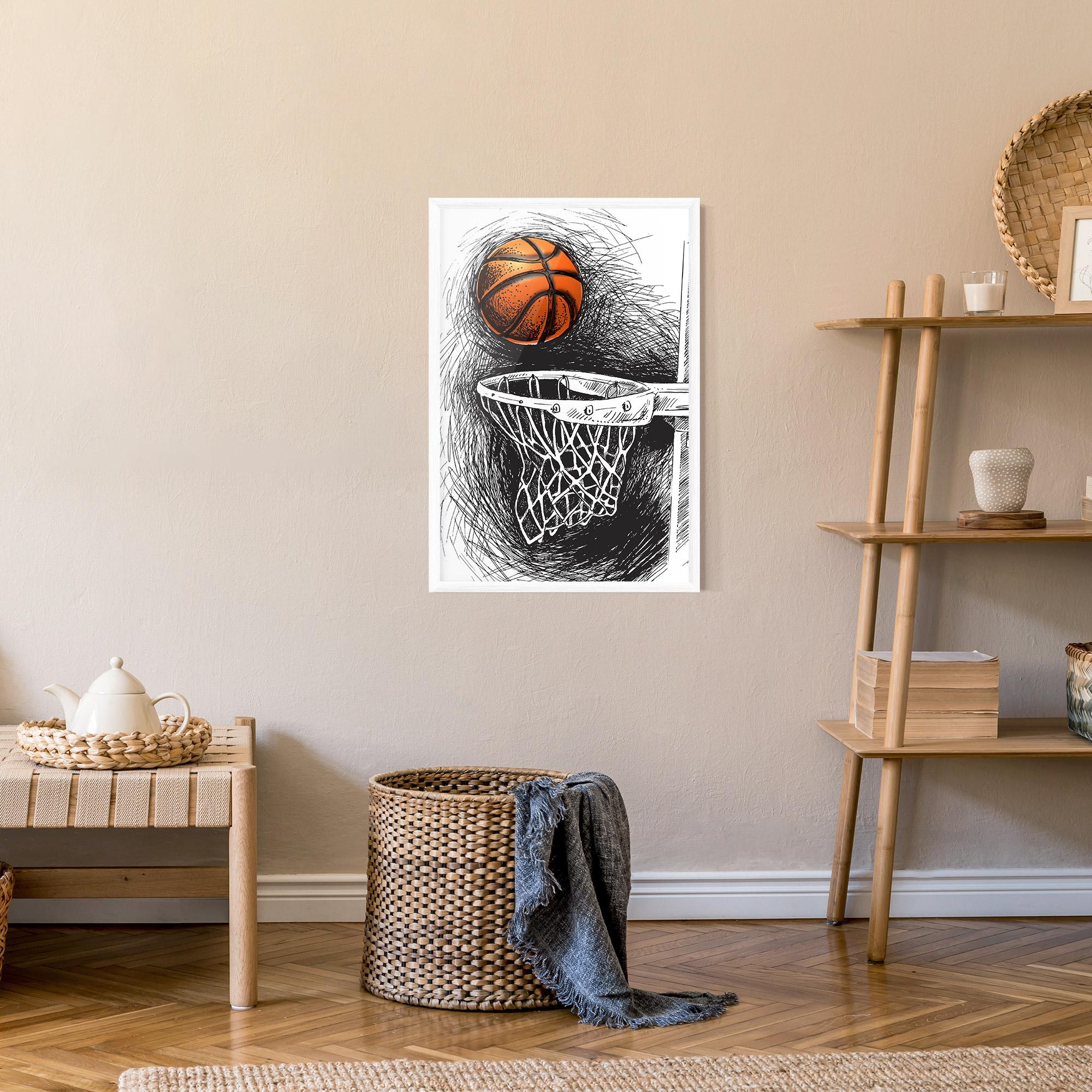 Рамкиран постер Grey Line Basket mockup 9