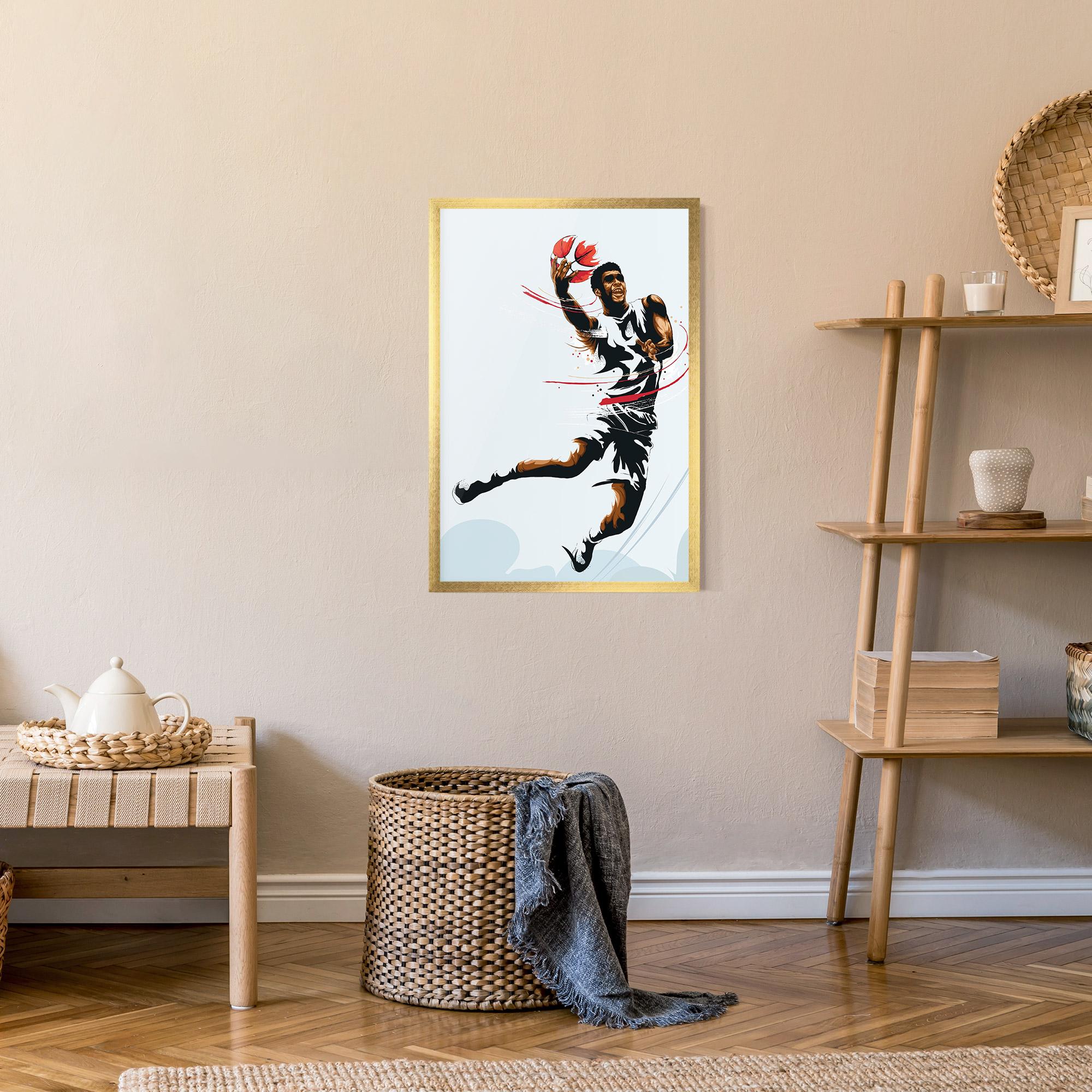 Рамкиран постер Basketball Shot mockup 9