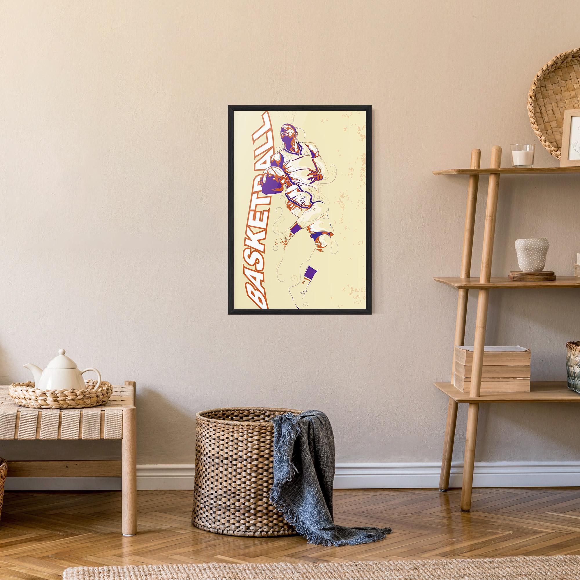 Рамкиран постер Basketball Cream mockup 9