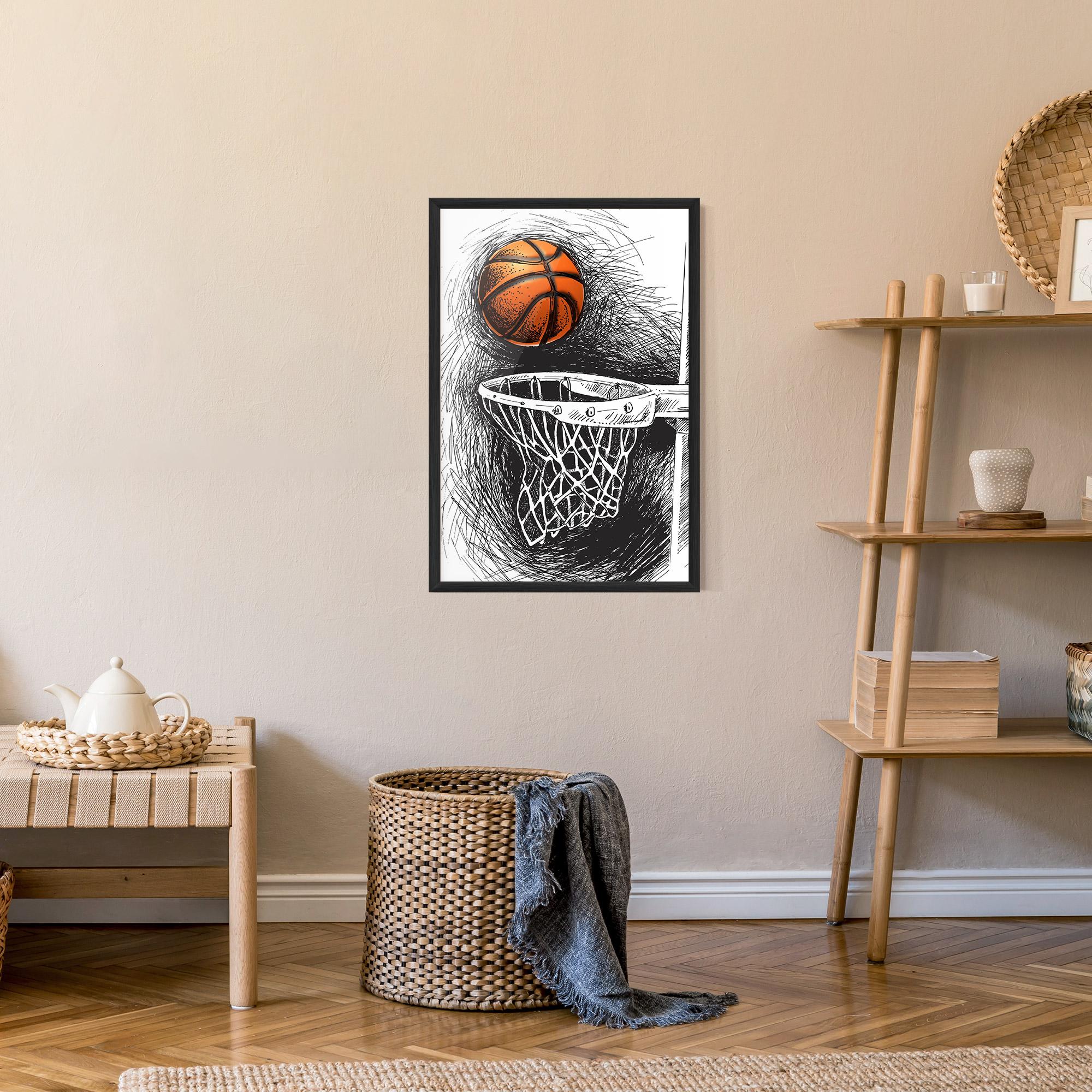 Рамкиран постер Grey Line Basket mockup 9
