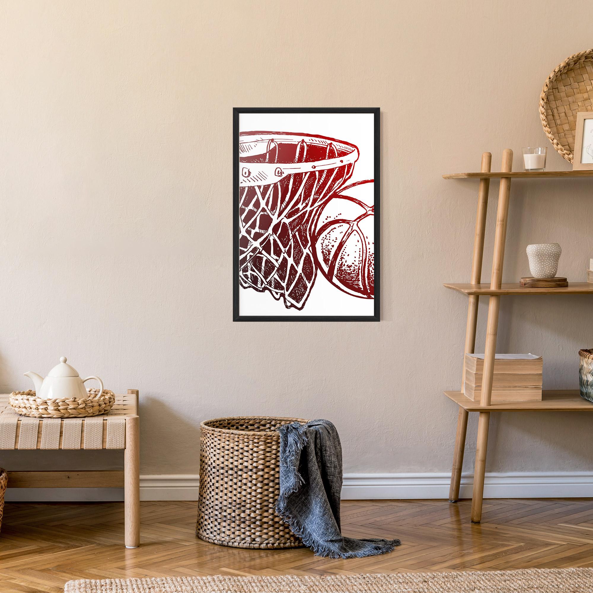 Рамкиран постер Red Basketball Hoop mockup 9