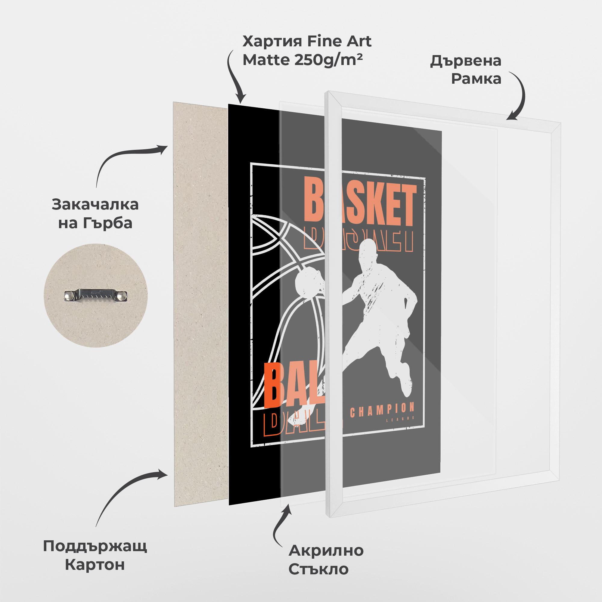 Рамкиран постер Basket Champion mockup 1